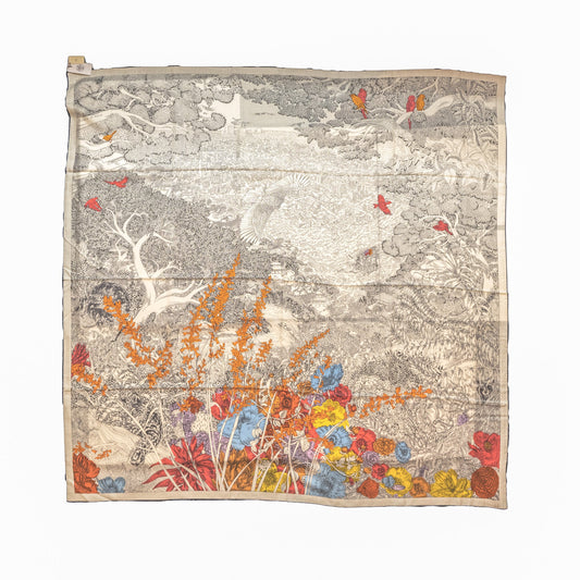 Hermes 140cm Retour A La Nature Cashmere/Silk Shawl/Scarf