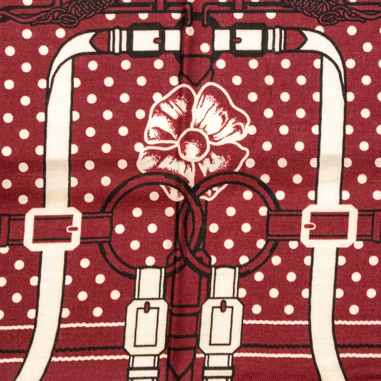 Hermes 140cm Grand Manege Bandana Love Cashmere/Silk Bordeaux Shawl/Scarf