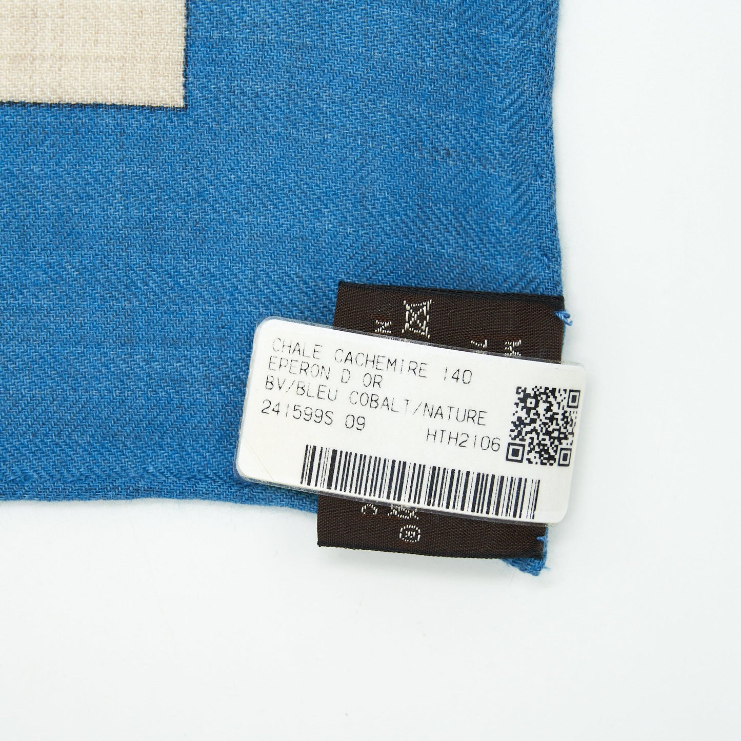 Hermes 140cm Scarf Eperon D OR Chale Cashmere Bleu/Cobalt/Nature