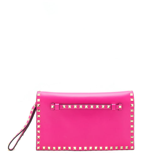 Valentino Rockstud Clutch Pink GHW