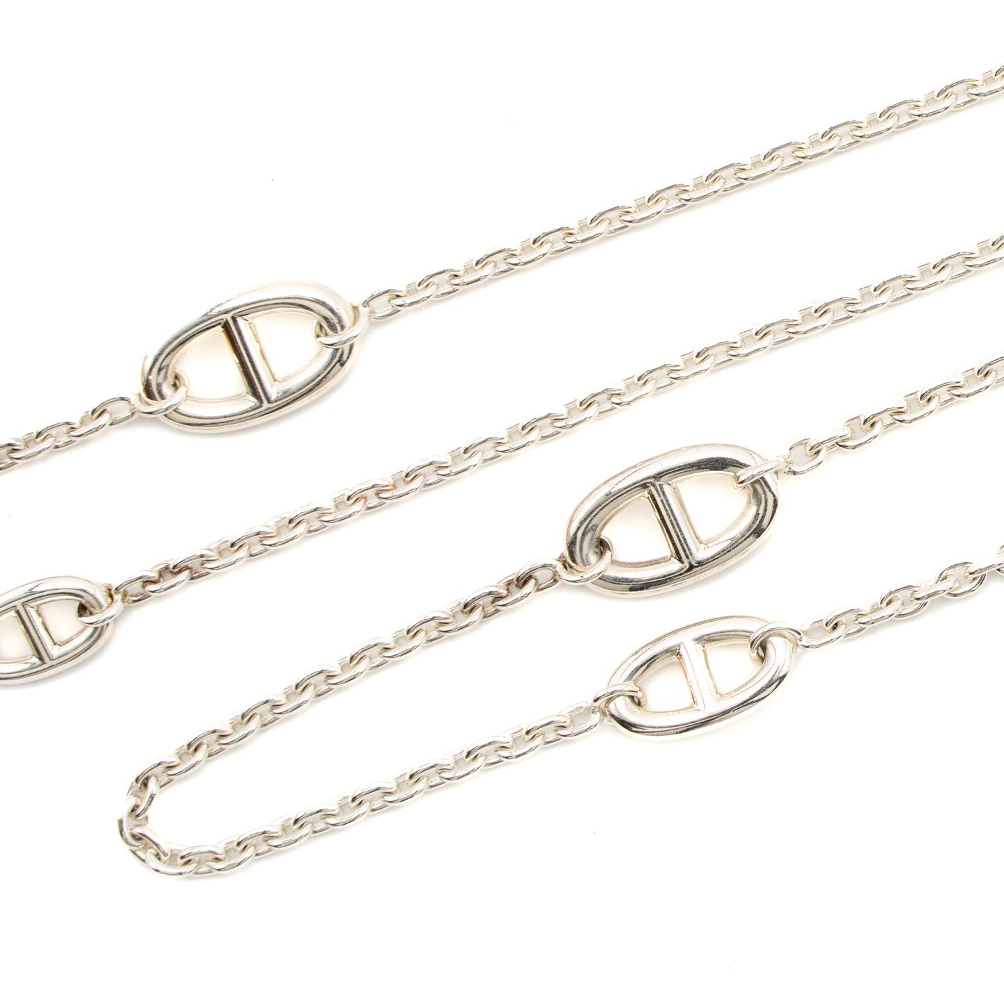Hermes 120CM Farandole Long Necklace Silver