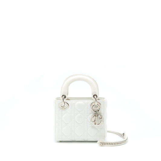 Dior Mini Lady Dior Lambskin White