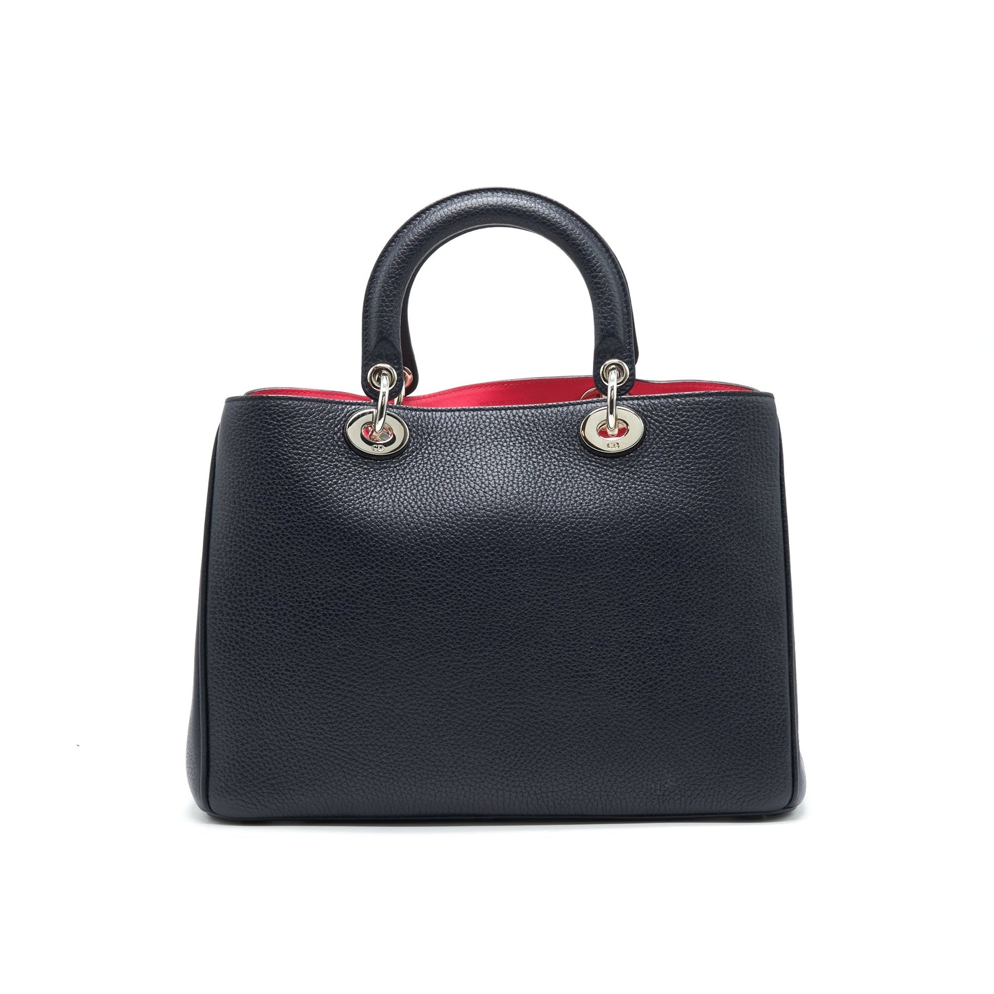 CHRISTIAN DIOR Medium Diorissimo Tote Bag Black Grained Leather