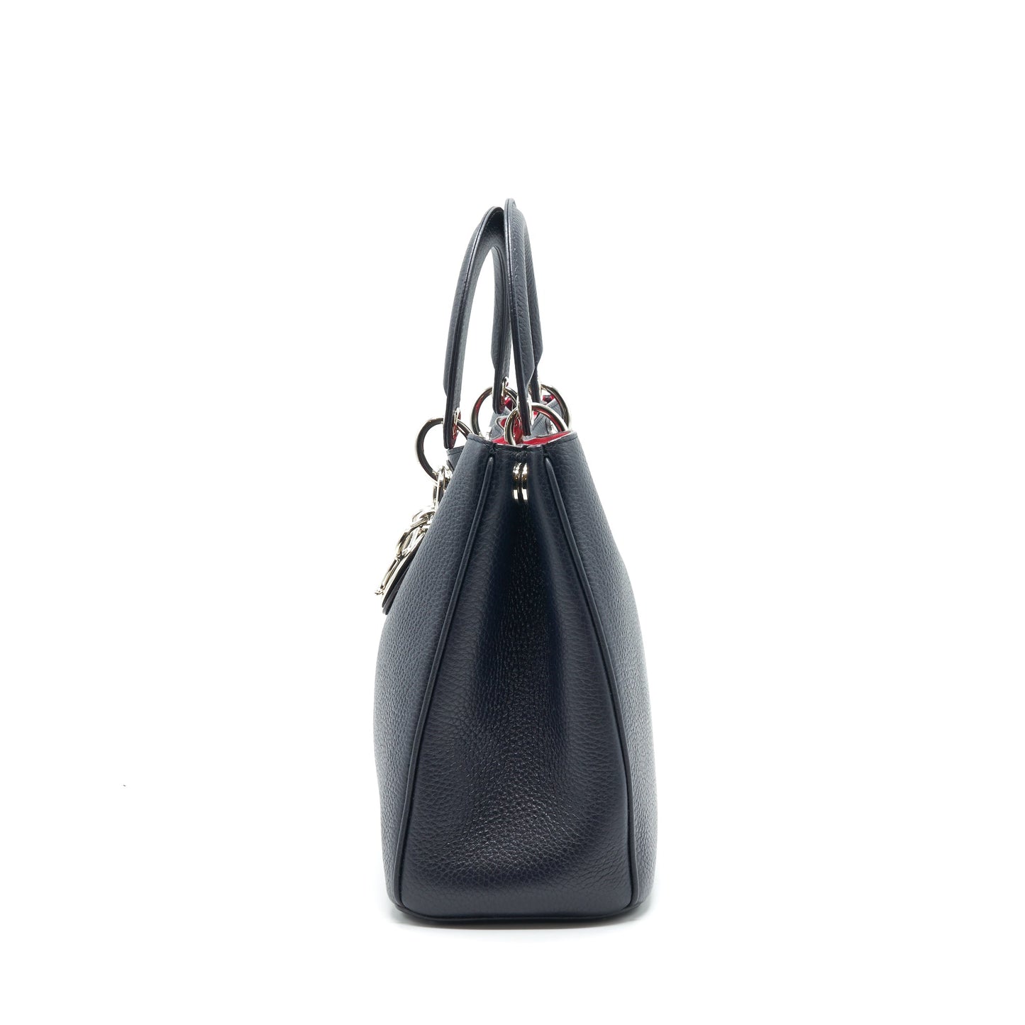 CHRISTIAN DIOR Medium Diorissimo Tote Bag Black Grained Leather