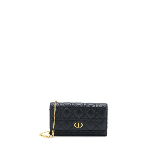Dior Caro Pouch Cannage Calfskin Black