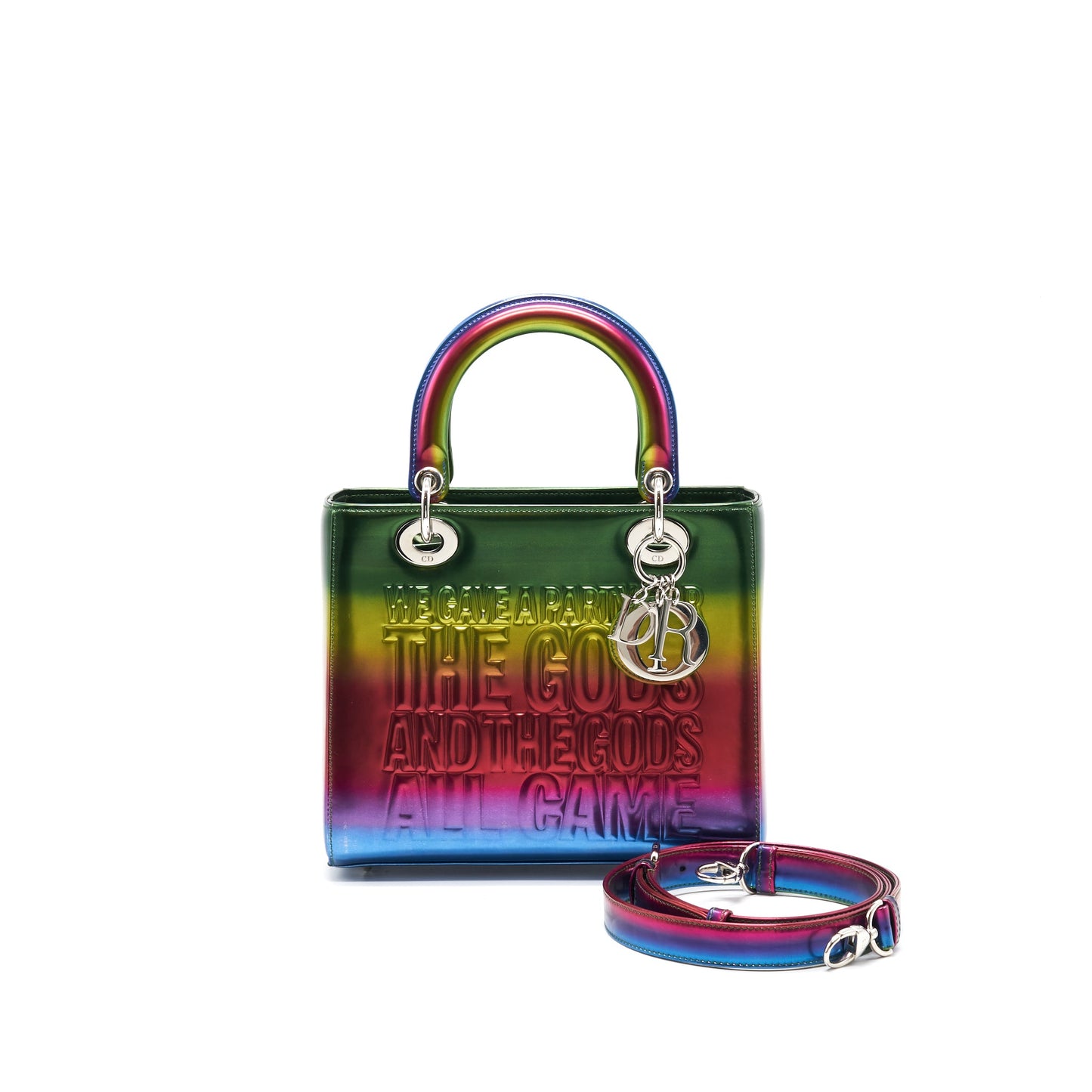 Christian Dior 2017 Limited Edition Lady Art Medium in Metallic Rainbow Calfskin