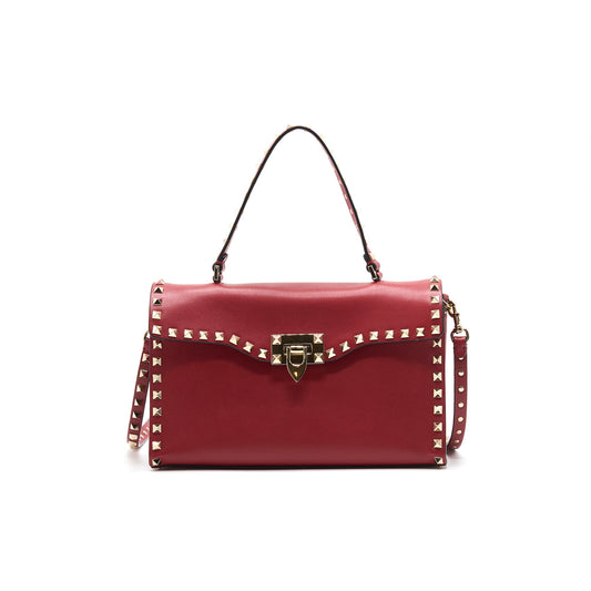 VALENTINO ROCKSTUD SINGLE HANDLE BAG RED