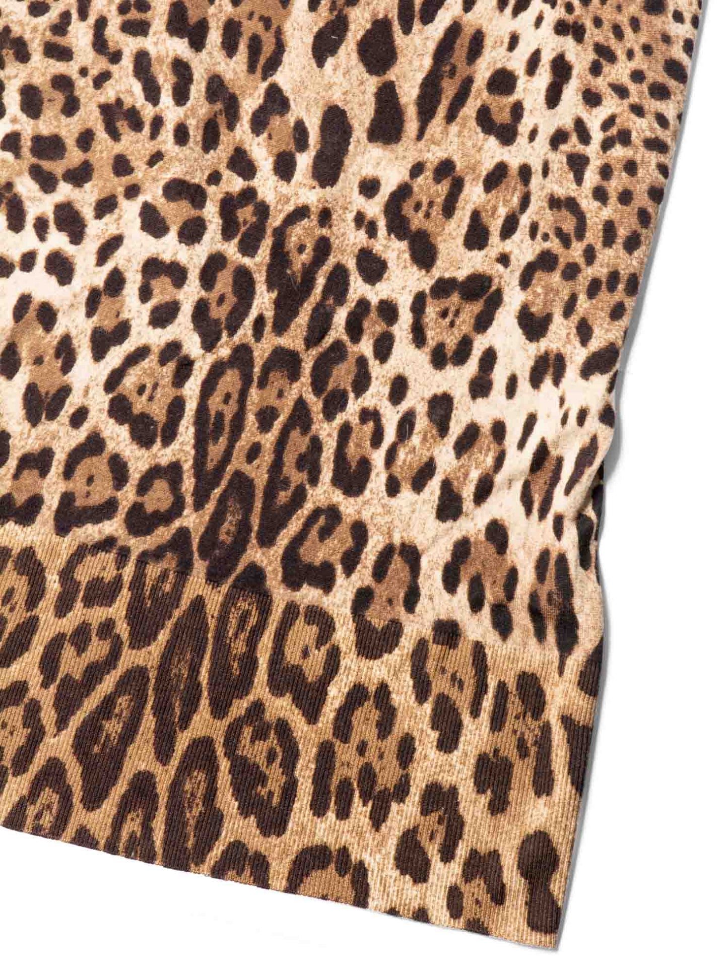 Dolce & Gabbana Cashmere Blend Animal Print Sweater Dress Brown