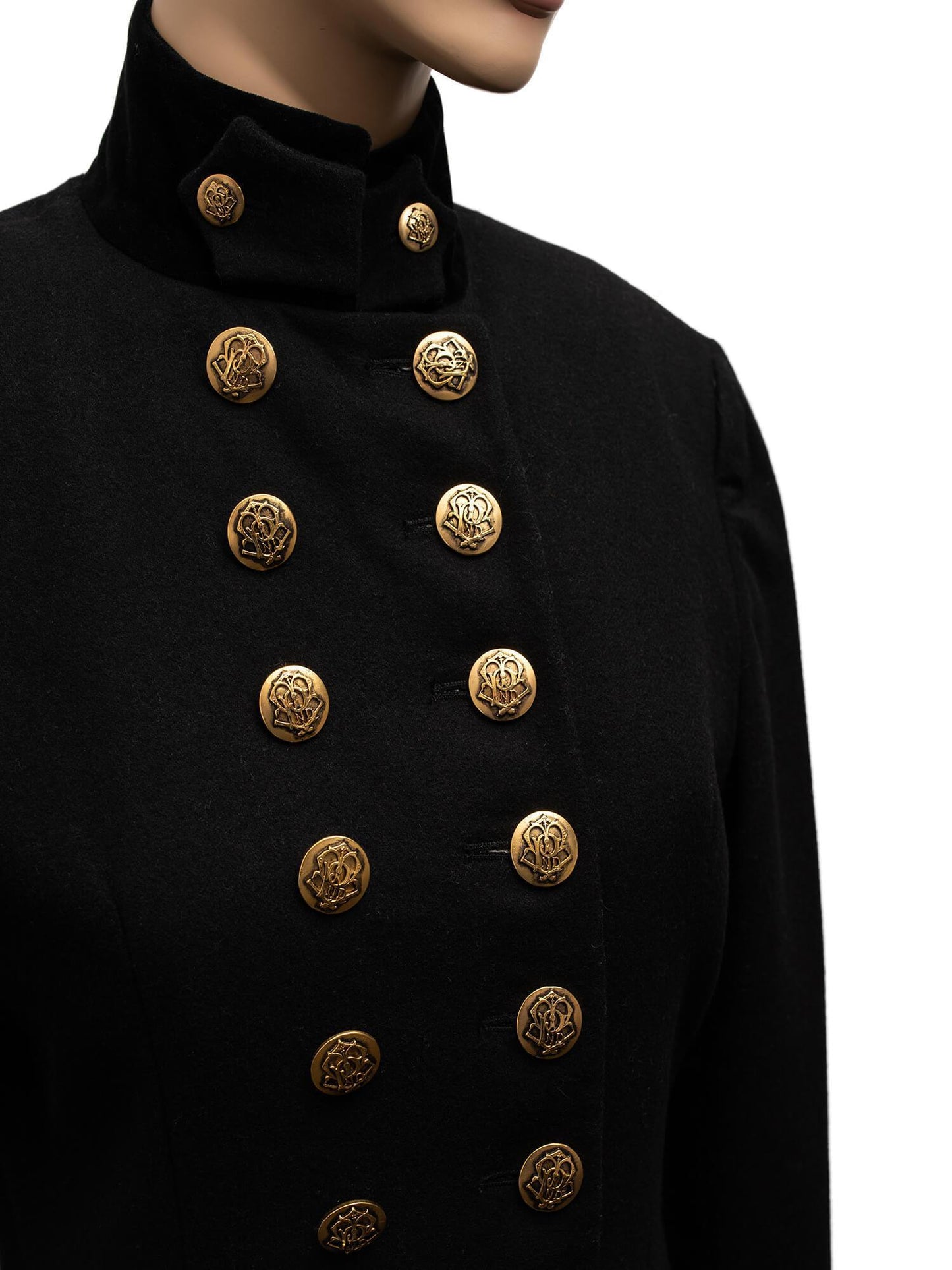 Dolce & Gabbana Couture Wool Silk Military Jacket Black