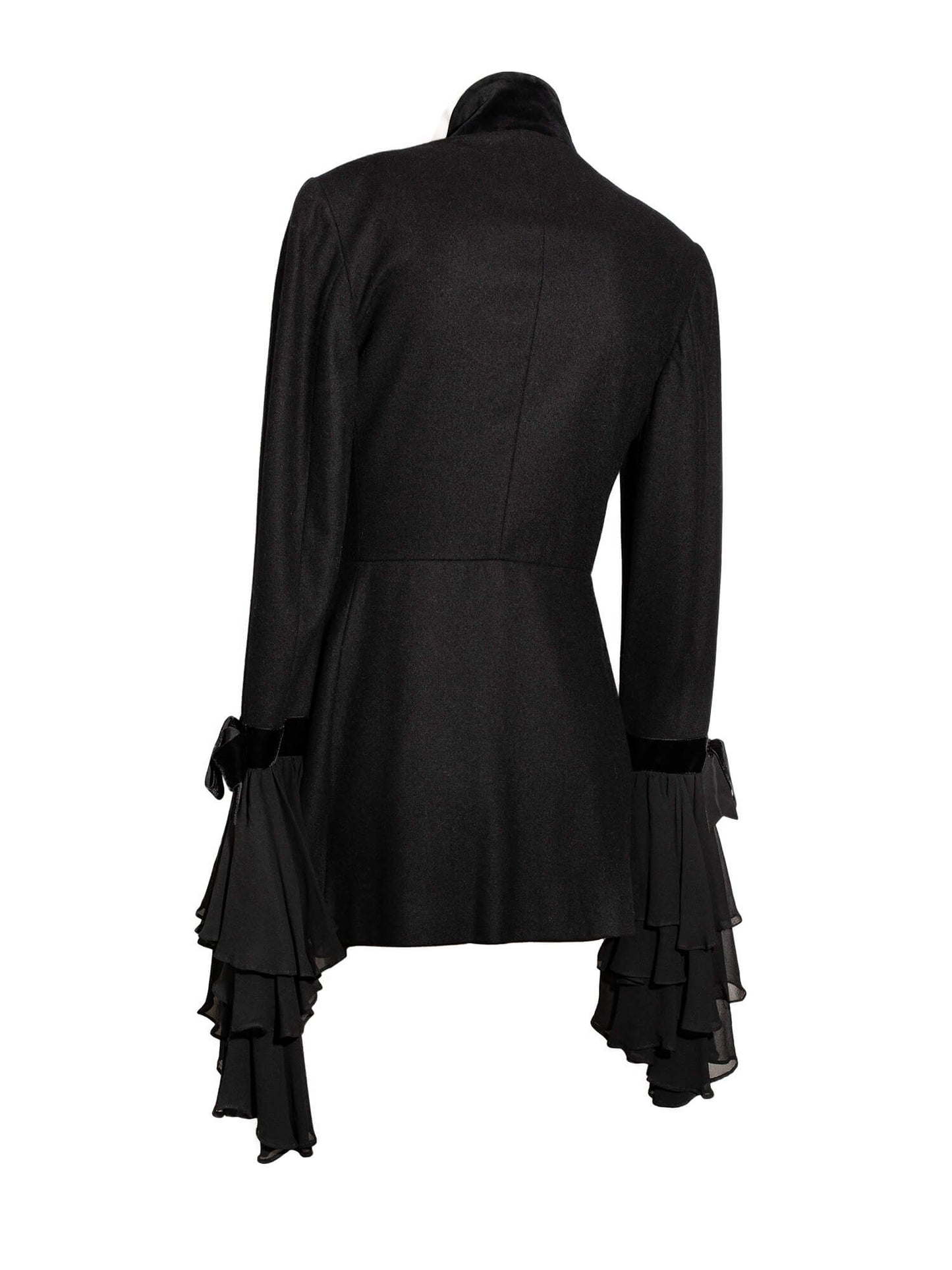 Dolce & Gabbana Couture Wool Silk Military Jacket Black