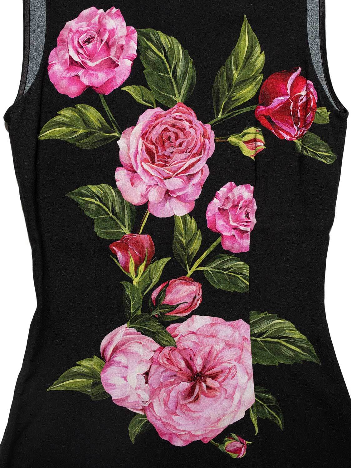 Dolce & Gabbana Fitted Floral Top Black