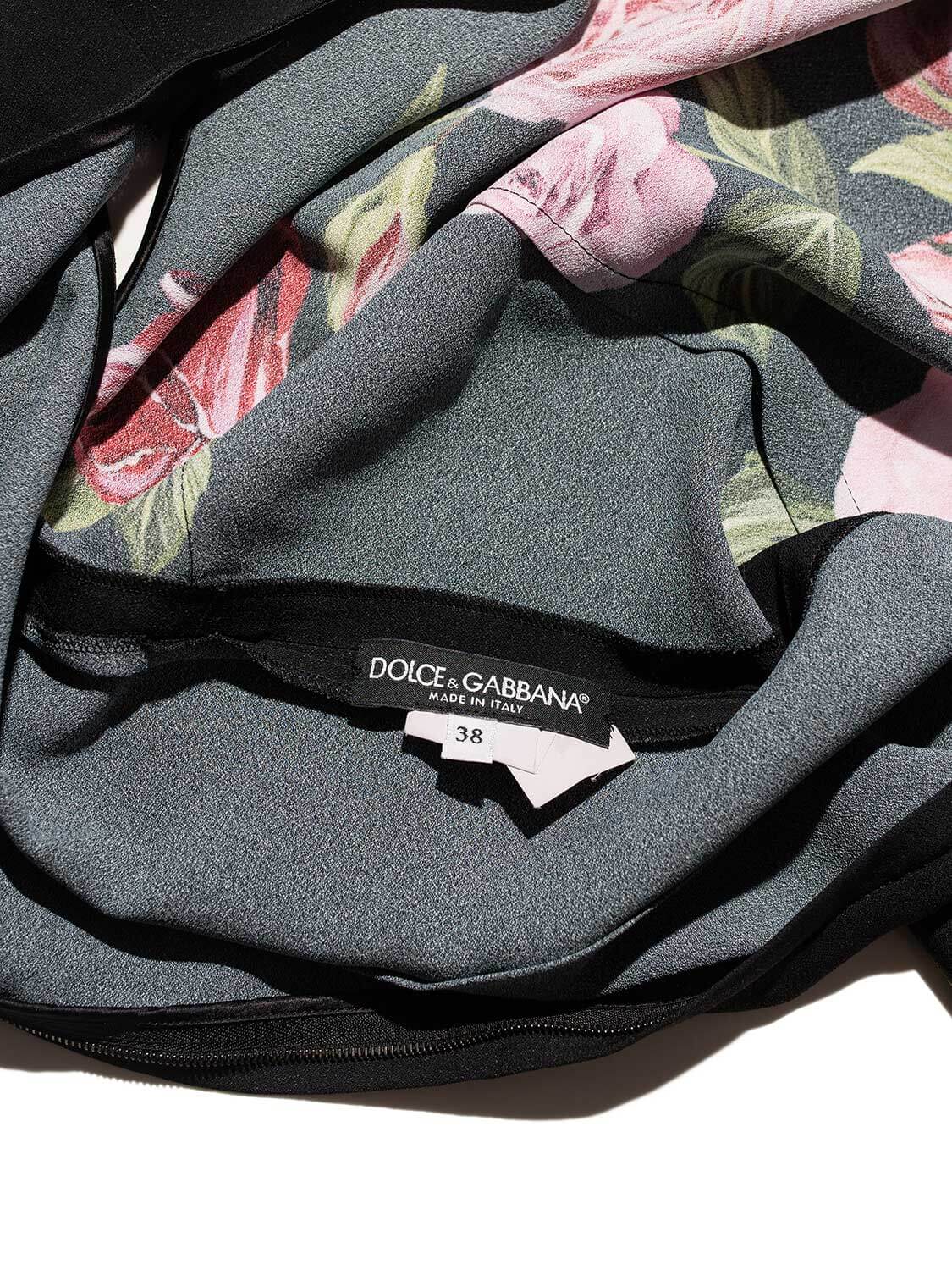 Dolce & Gabbana Fitted Floral Top Black