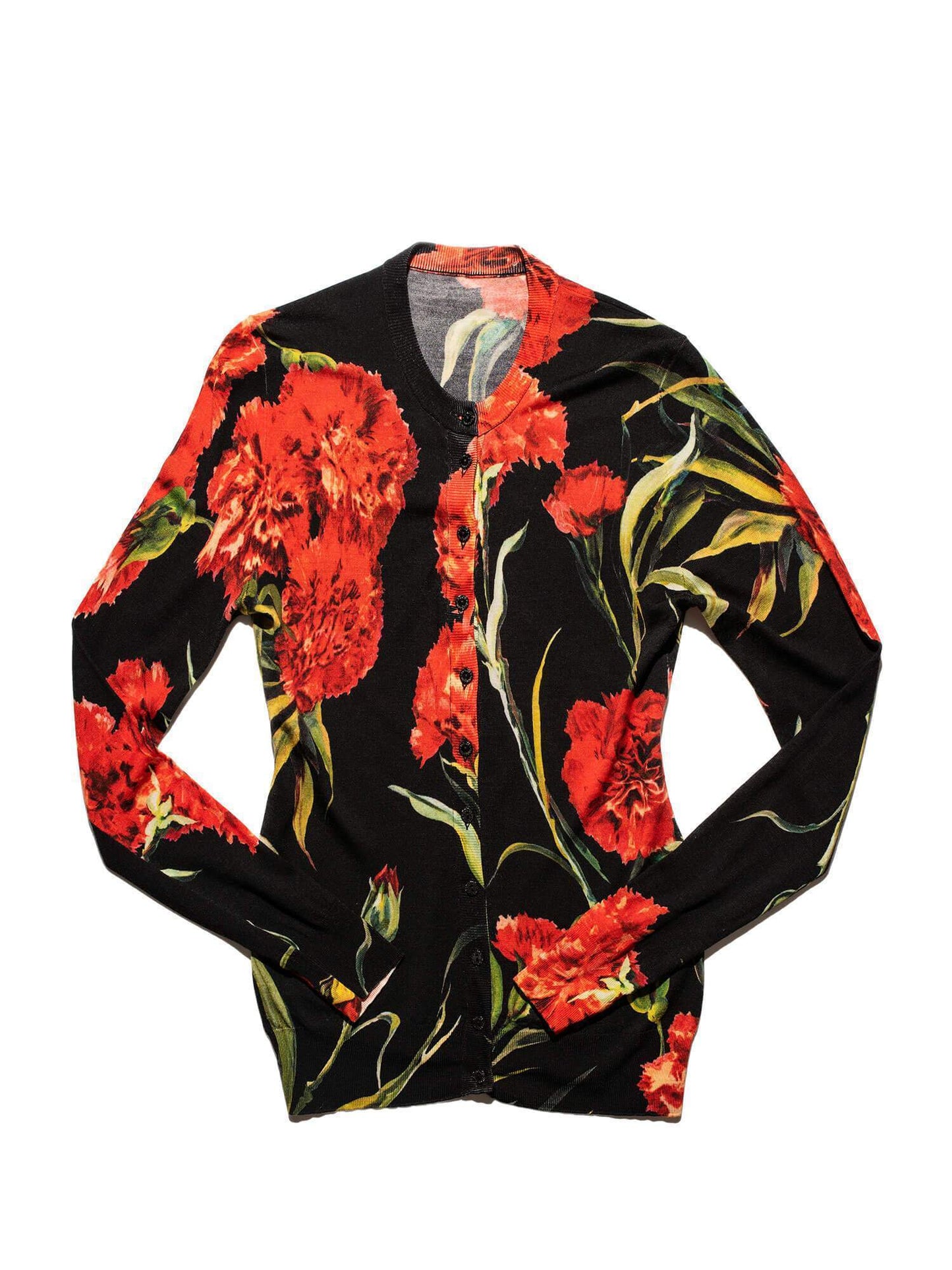 Dolce & Gabbana Knit Floral Button Down Sweater Multicolor