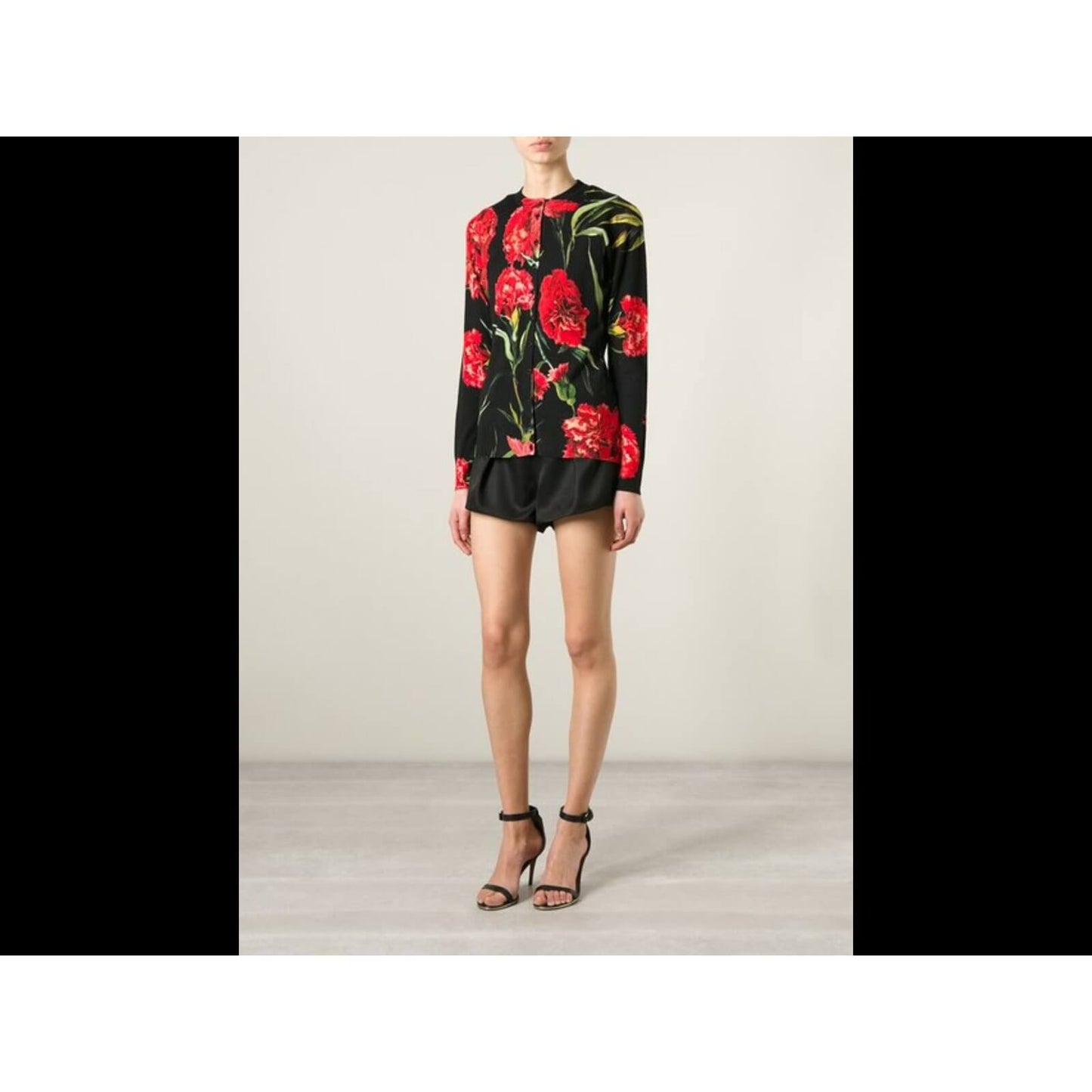 Dolce & Gabbana Knit Floral Button Down Sweater Multicolor