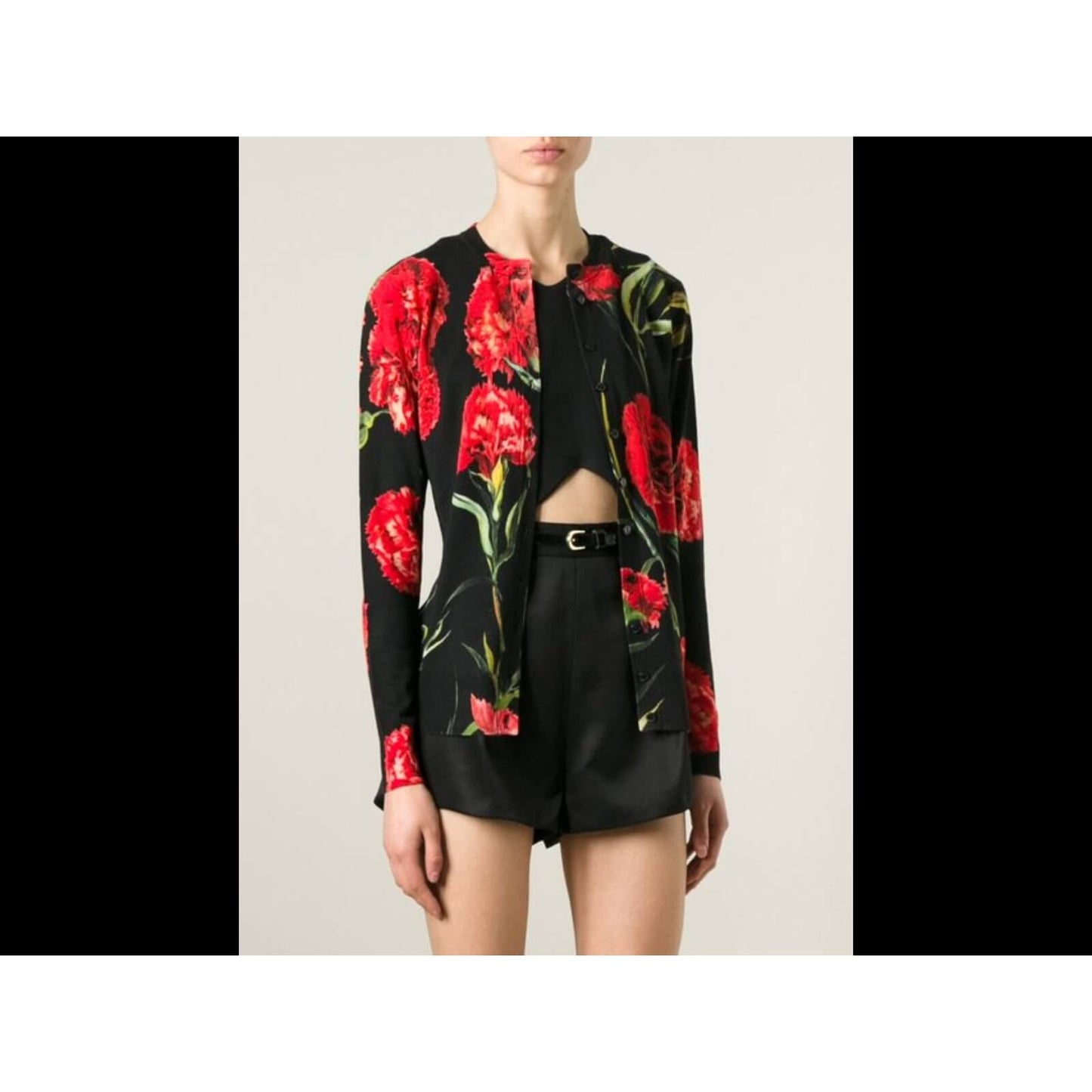 Dolce & Gabbana Knit Floral Button Down Sweater Multicolor