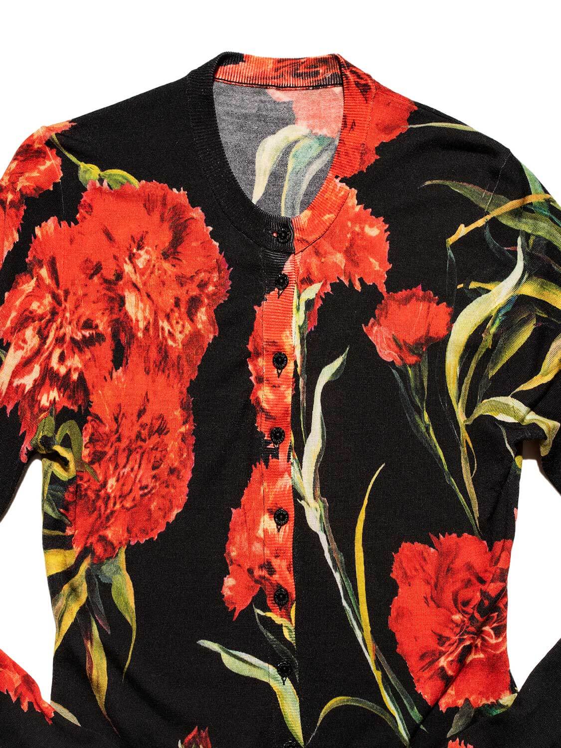 Dolce & Gabbana Knit Floral Button Down Sweater Multicolor