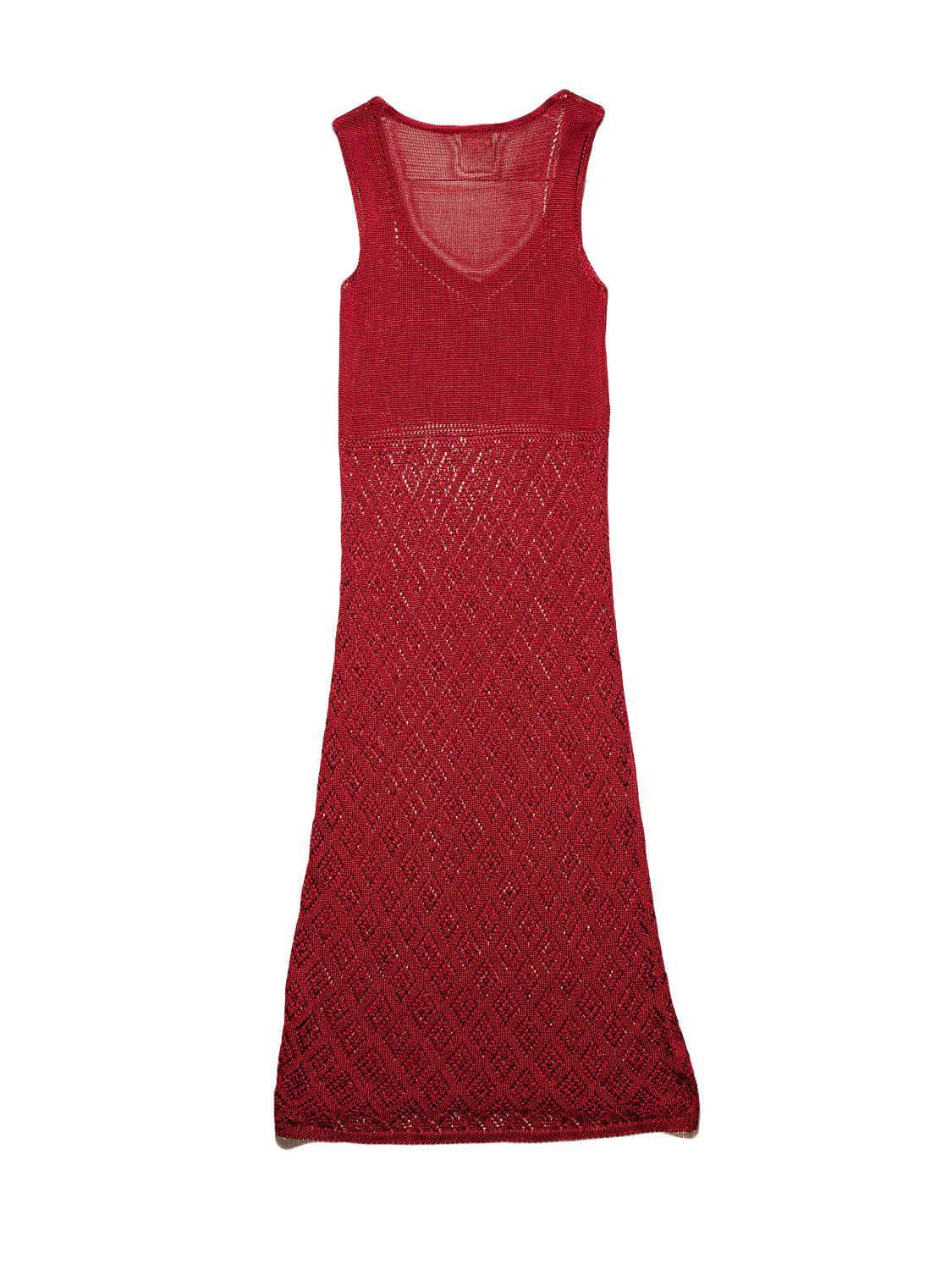 Dolce & Gabbana Knit Midi Dress Red