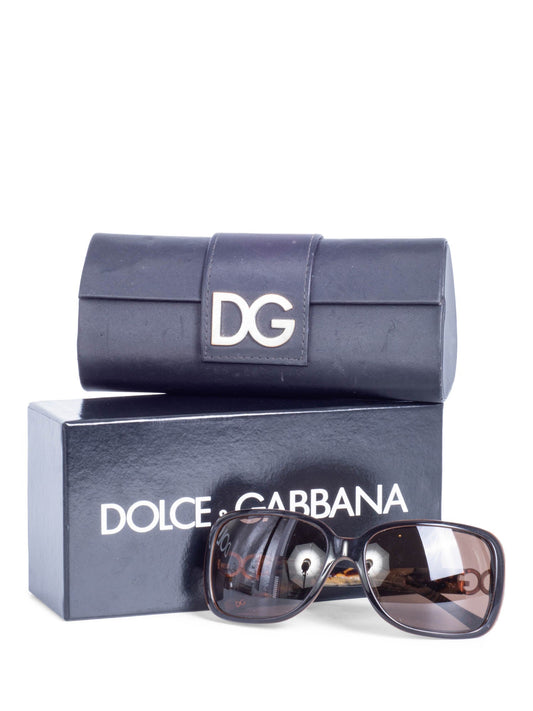 Dolce & Gabbana Logo Marble Sunglasses Brown