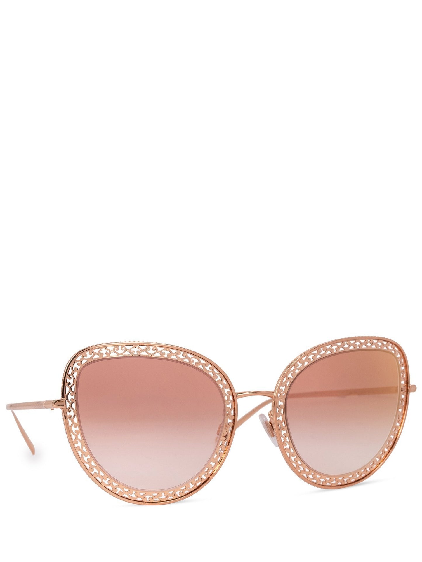 Dolce & Gabbana Mirror Oversized Cat Eye Sunglasses Gold