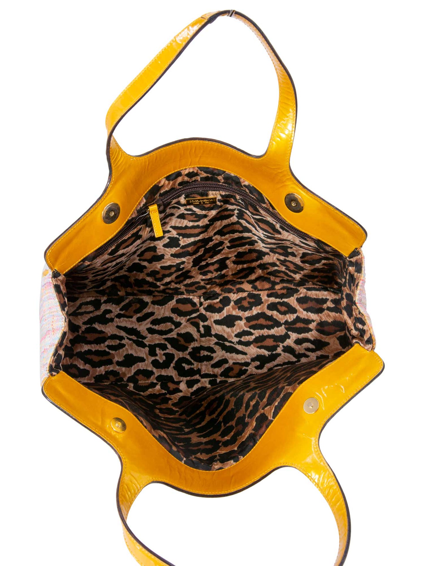 Dolce & Gabbana Raffia Straw Woven Handbag Yellow
