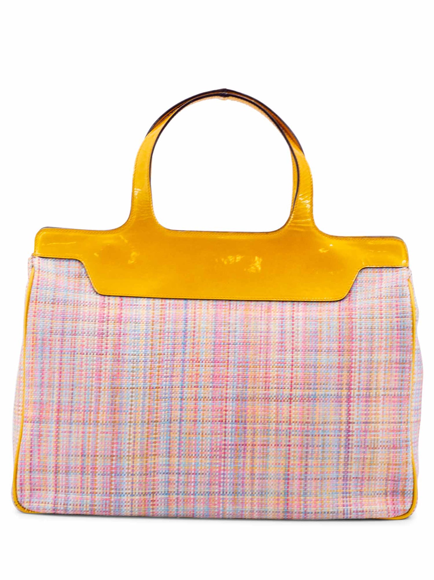 Dolce & Gabbana Raffia Straw Woven Handbag Yellow