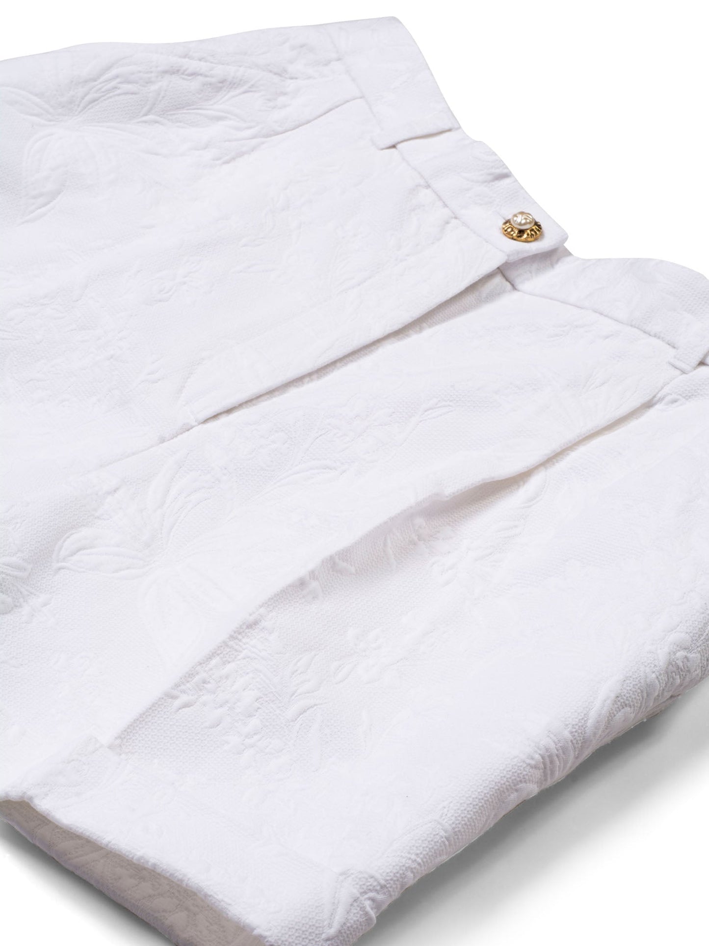 Dolce & Gabbana Runway Cotton Pleated Shorts White
