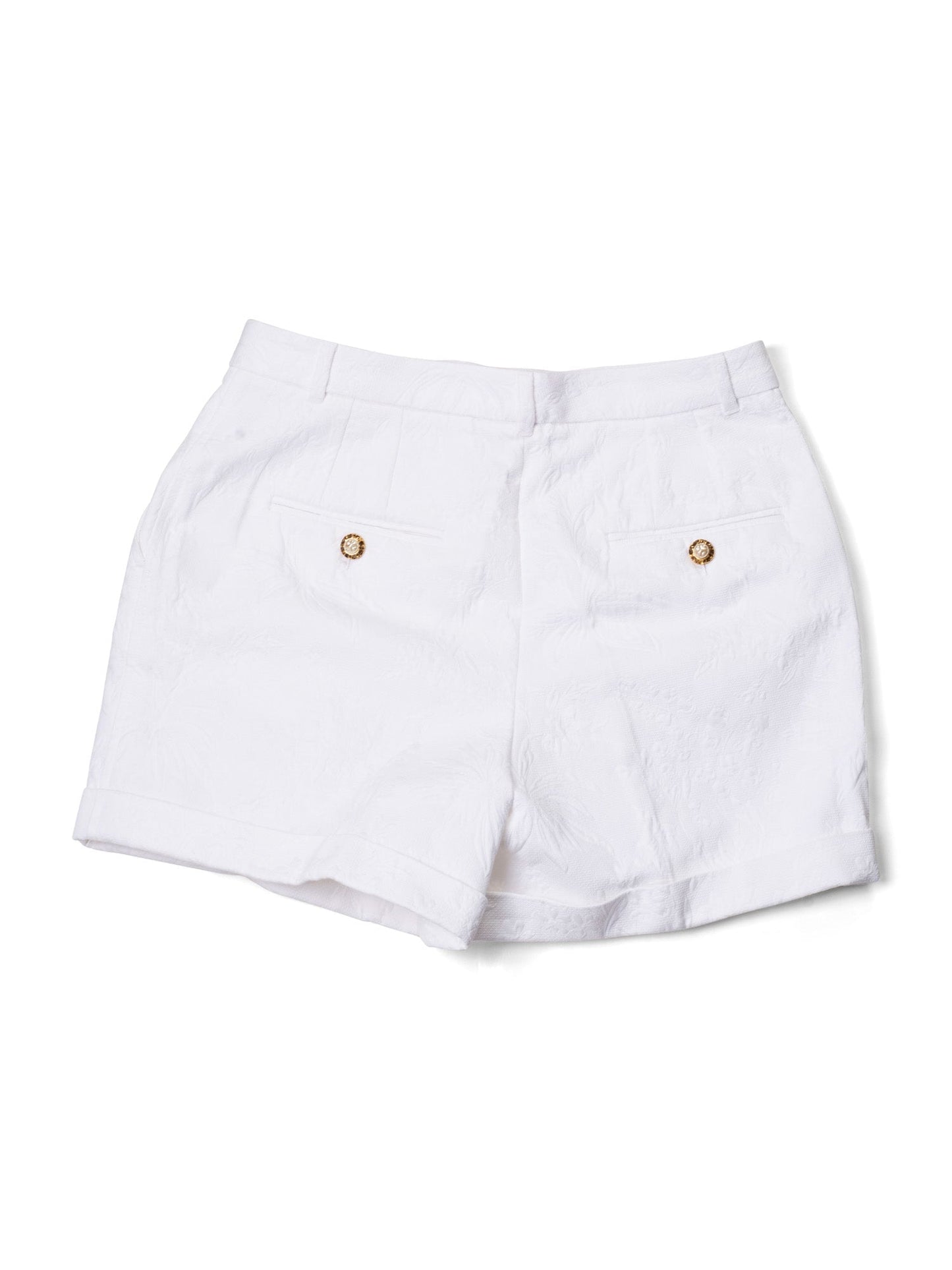Dolce & Gabbana Runway Cotton Pleated Shorts White