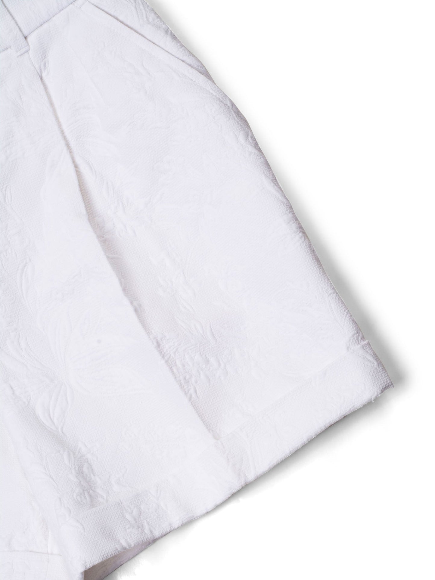 Dolce & Gabbana Runway Cotton Pleated Shorts White