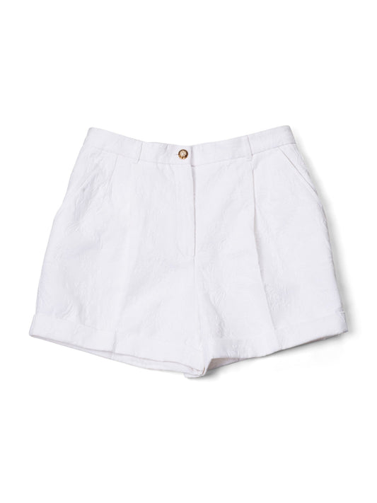 Dolce & Gabbana Runway Cotton Pleated Shorts White