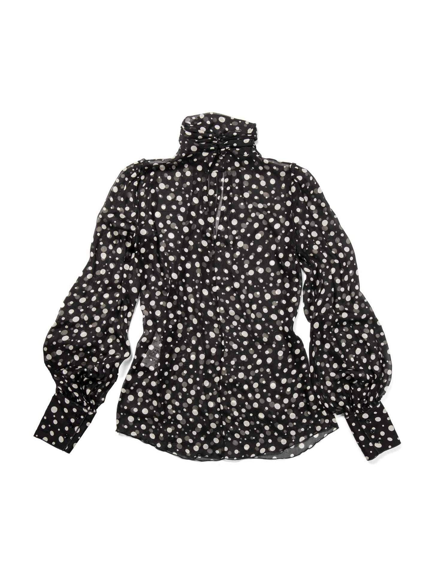 Dolce & Gabbana SIlk Polka Dot Blouse Black White