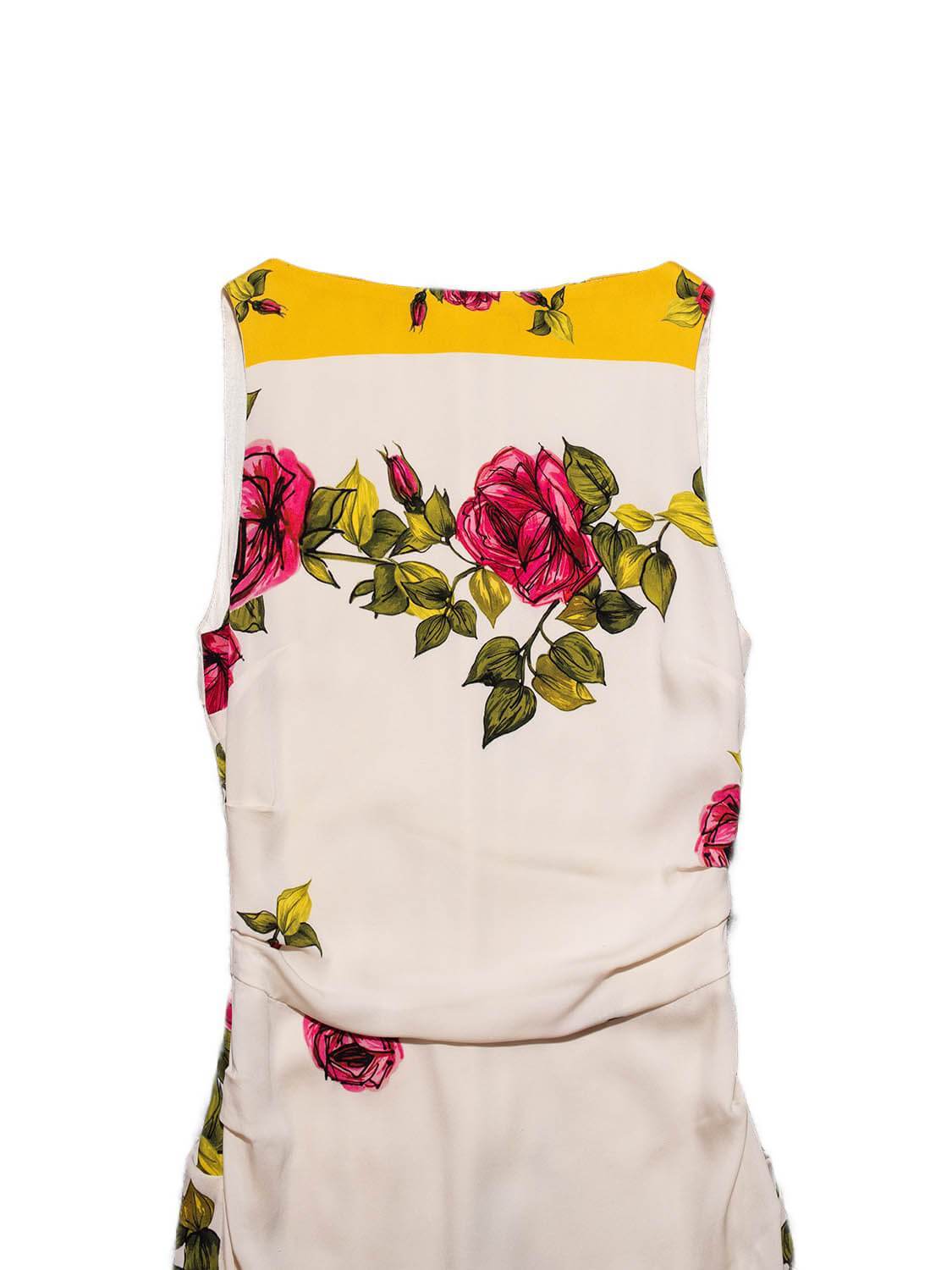 Dolce & Gabbana Silk Midi Ruched Floral Dress Multicolor