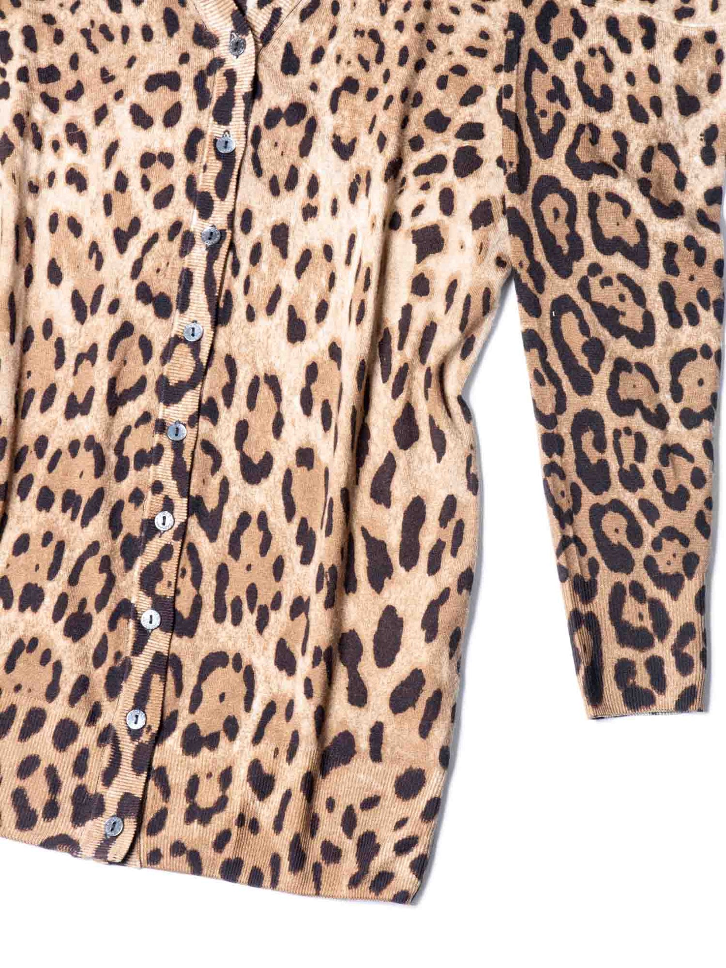 Dolce & Gabbana Wool Animal Print Two Piece Set Brown