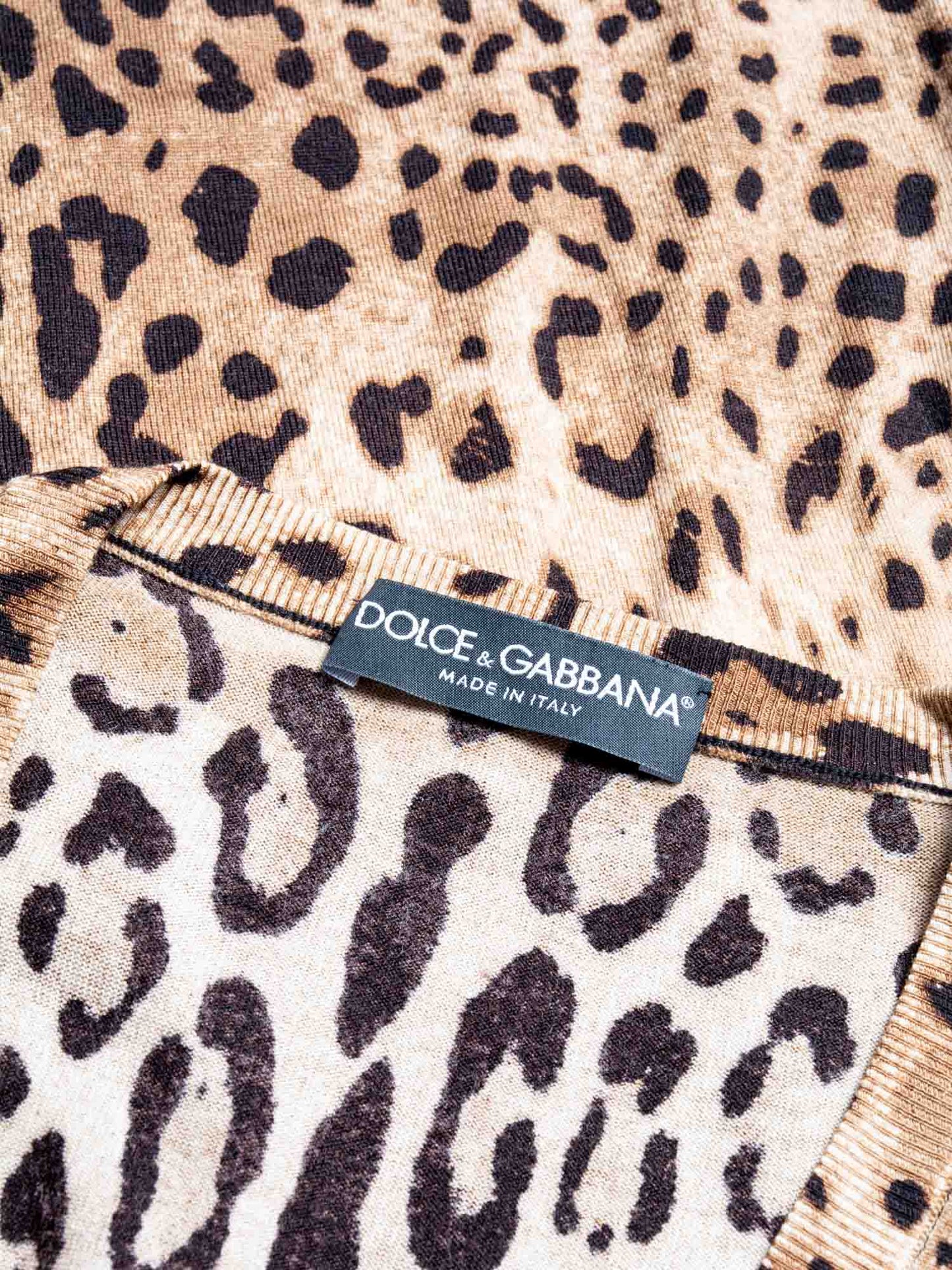 Dolce & Gabbana Wool Animal Print Two Piece Set Brown