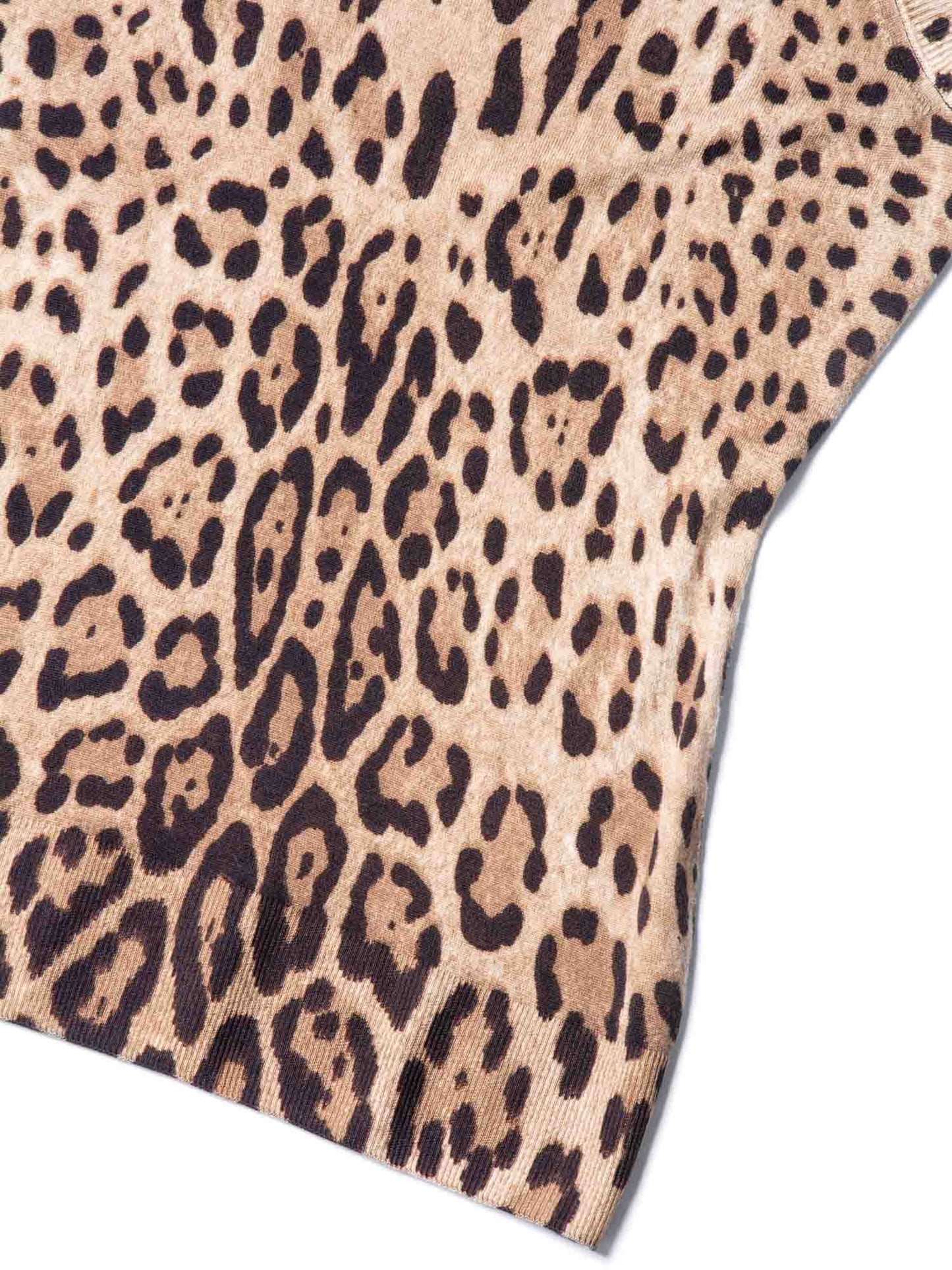 Dolce & Gabbana Wool Animal Print Two Piece Set Brown