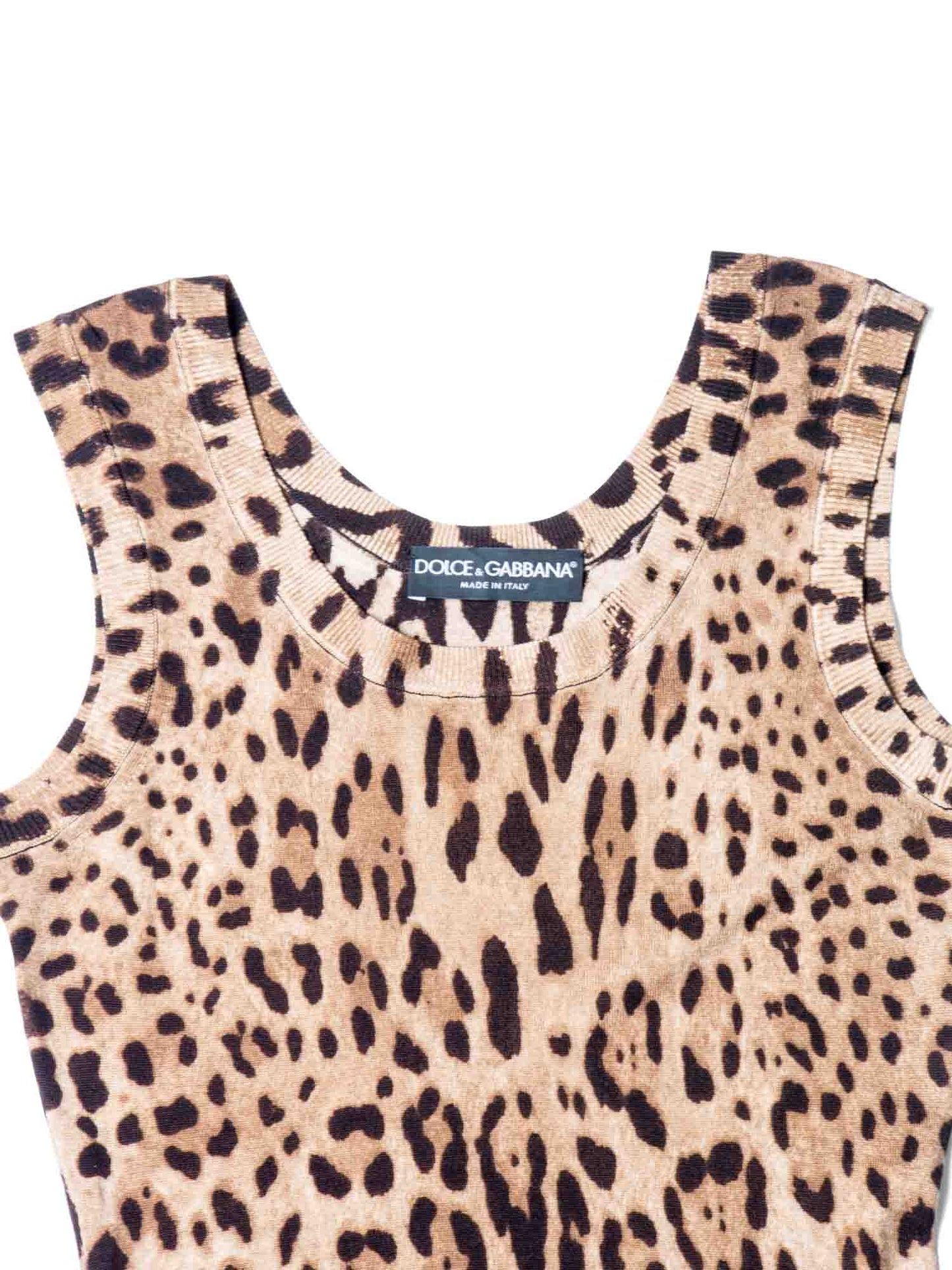 Dolce & Gabbana Wool Animal Print Two Piece Set Brown