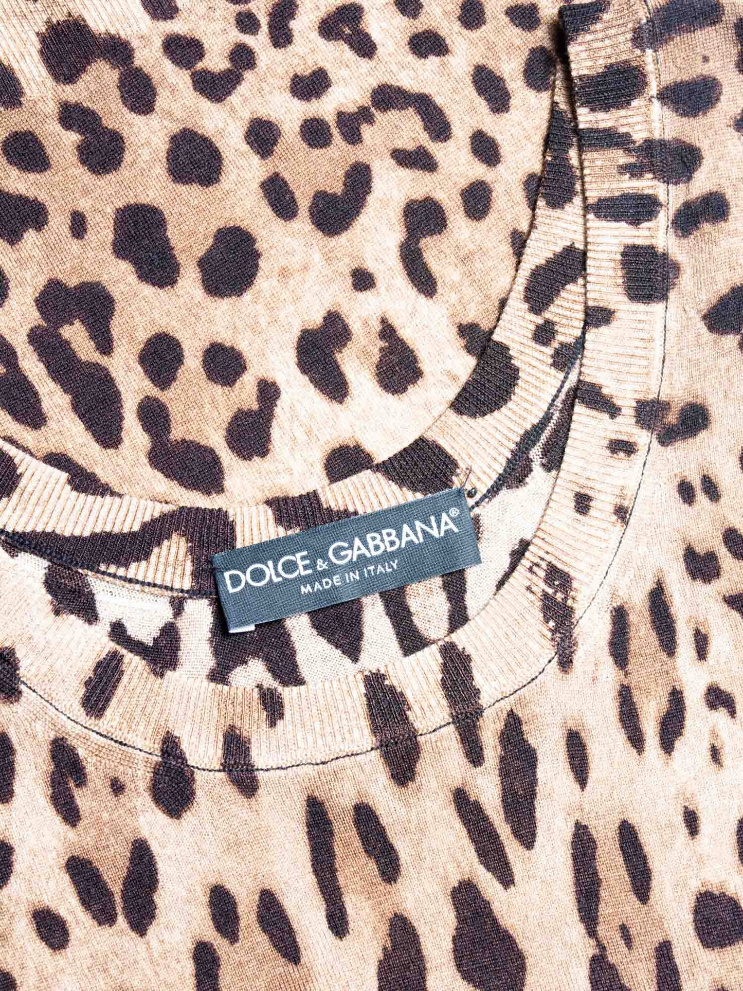 Dolce & Gabbana Wool Animal Print Two Piece Set Brown