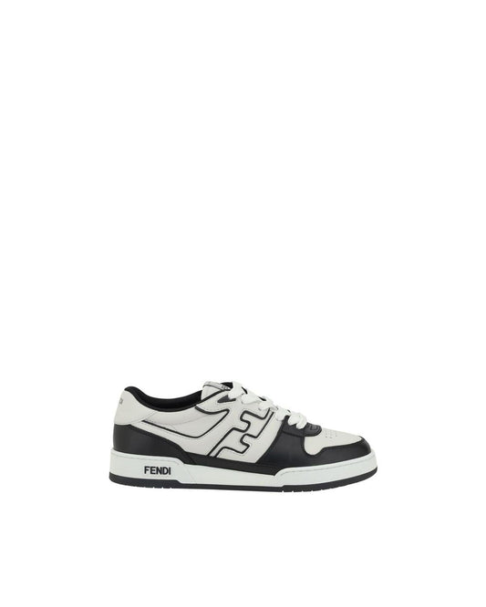 Fendi Match Leather Sneakers Men Black Black