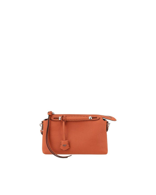 Fendi Refined Leather Shoulder Bag with Customizable Pendant and Versatile Strap Women Orange ONE SIZE Orange