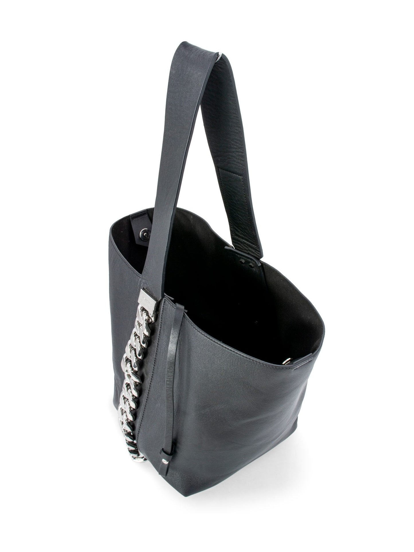 Givenchy Leather Infinity Chain Bucket Bag Black