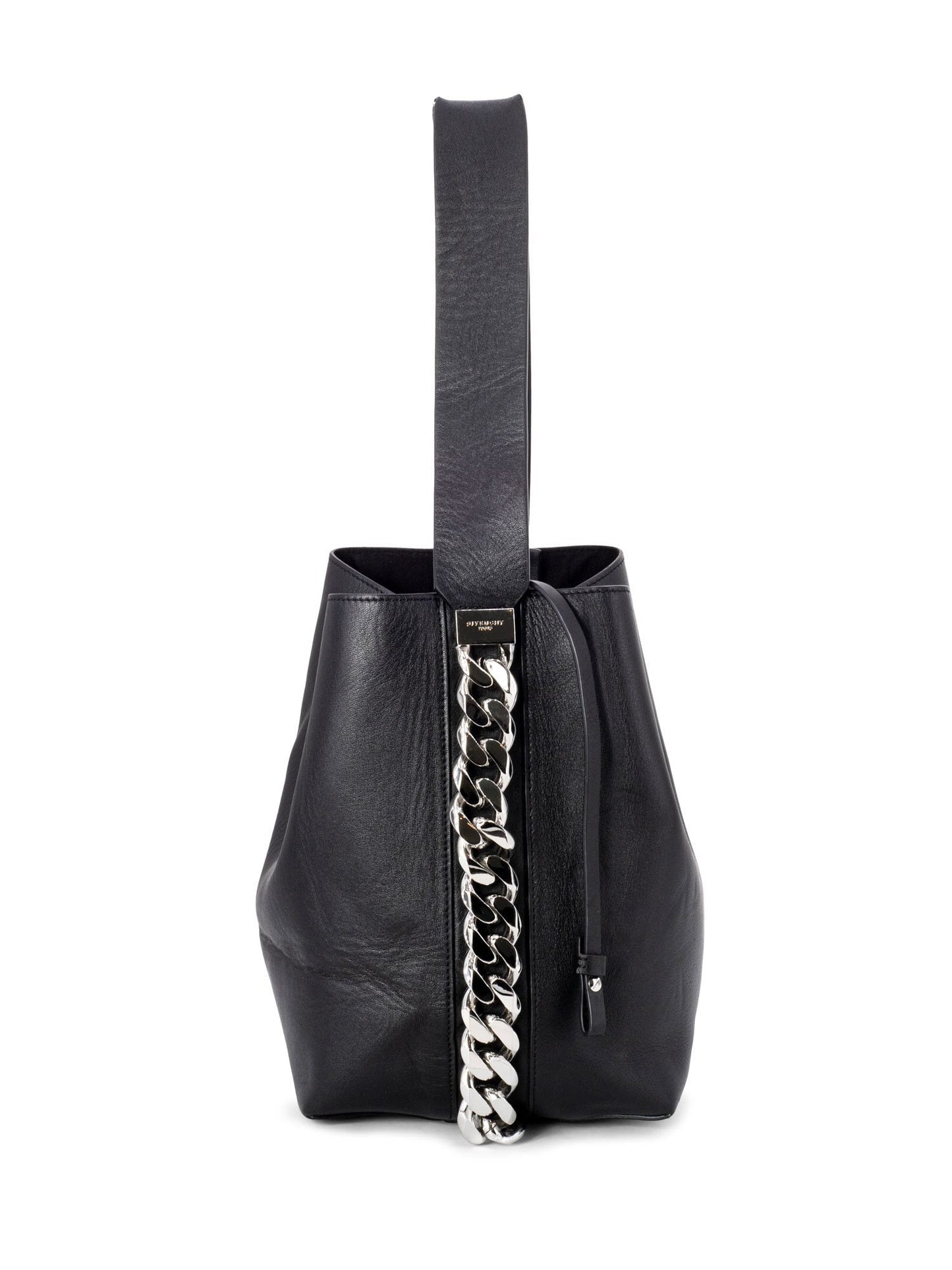 Givenchy Leather Infinity Chain Bucket Bag Black