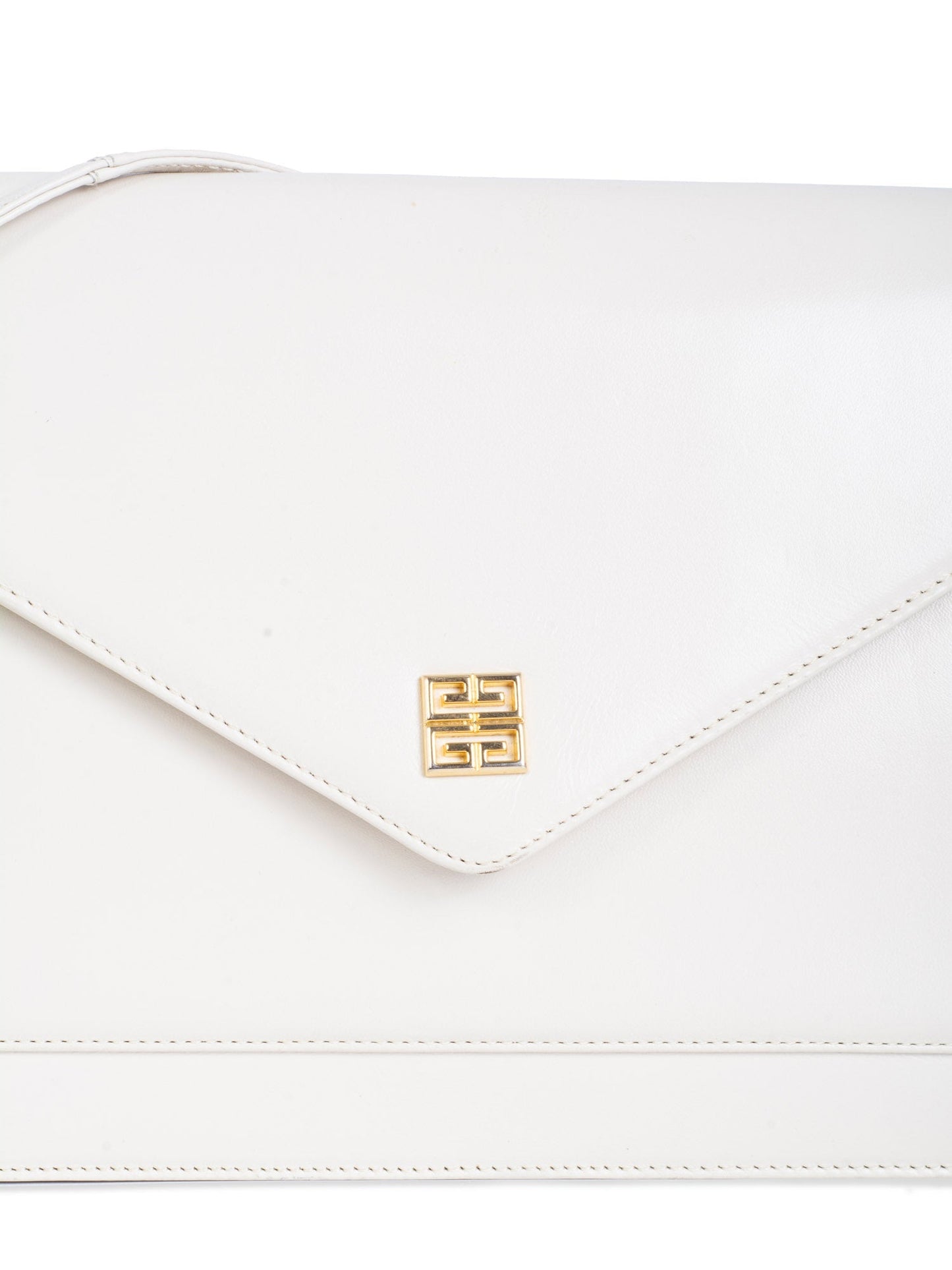 Givenchy Logo Leather Envelope Flap Messenger Bag Ivory