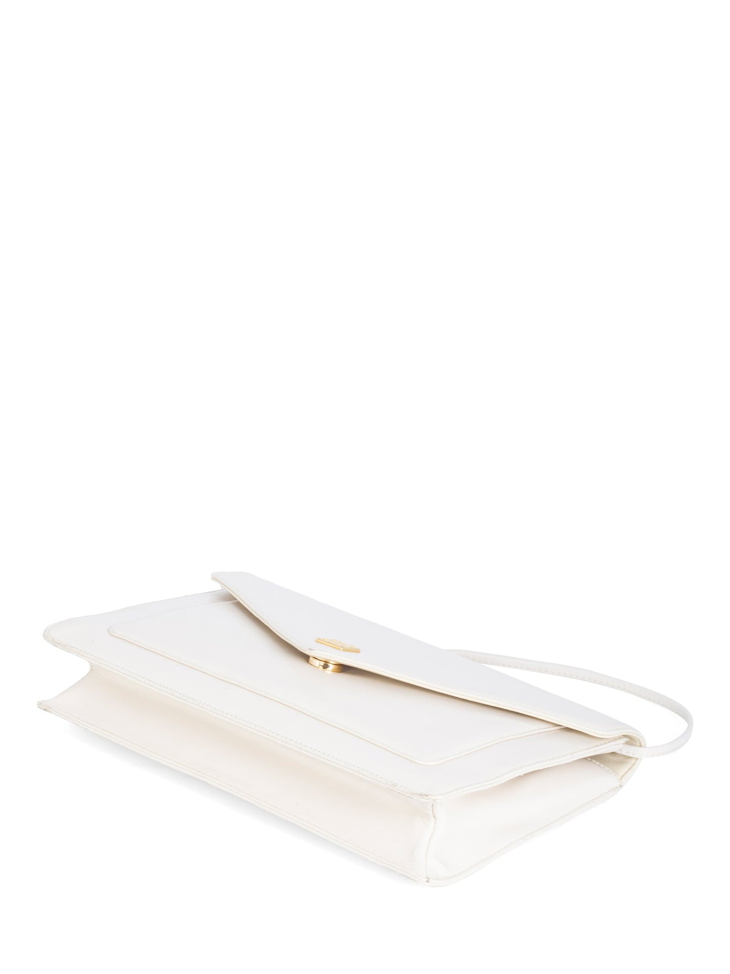 Givenchy Logo Leather Envelope Flap Messenger Bag Ivory