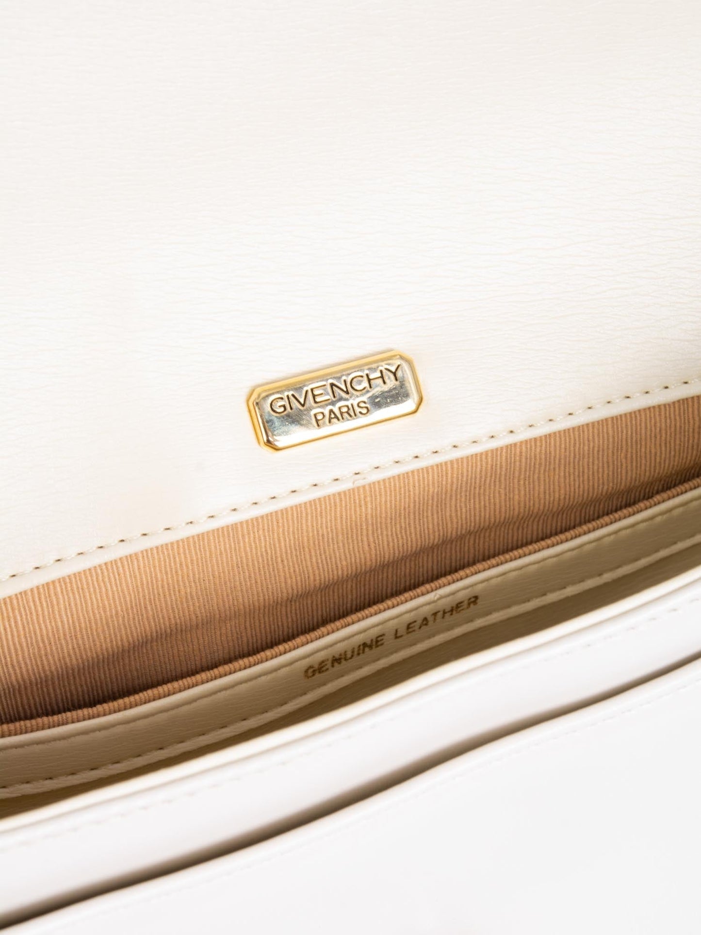 Givenchy Logo Leather Envelope Flap Messenger Bag Ivory
