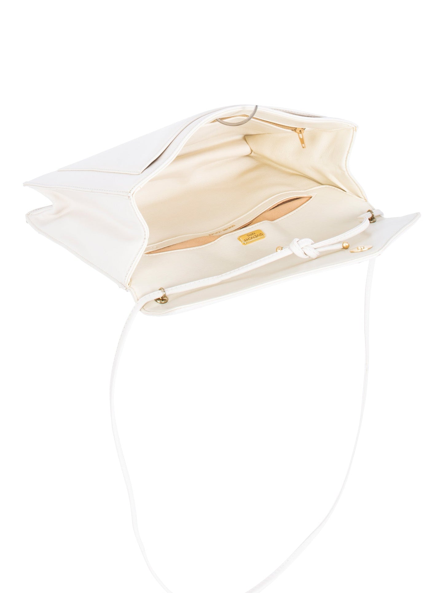 Givenchy Logo Leather Envelope Flap Messenger Bag Ivory