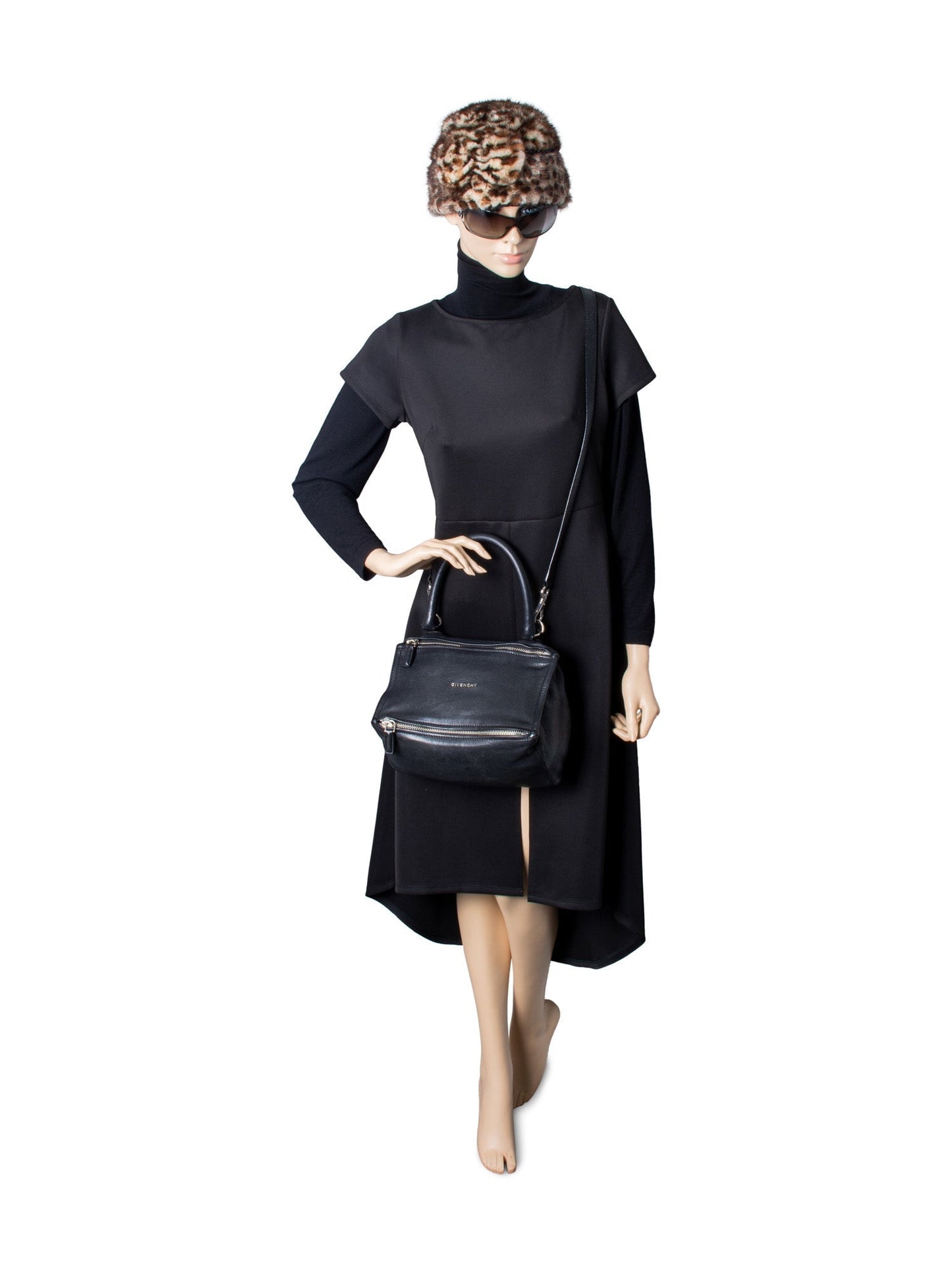 Givenchy Medium Leather Pandora Messenger Bag Black