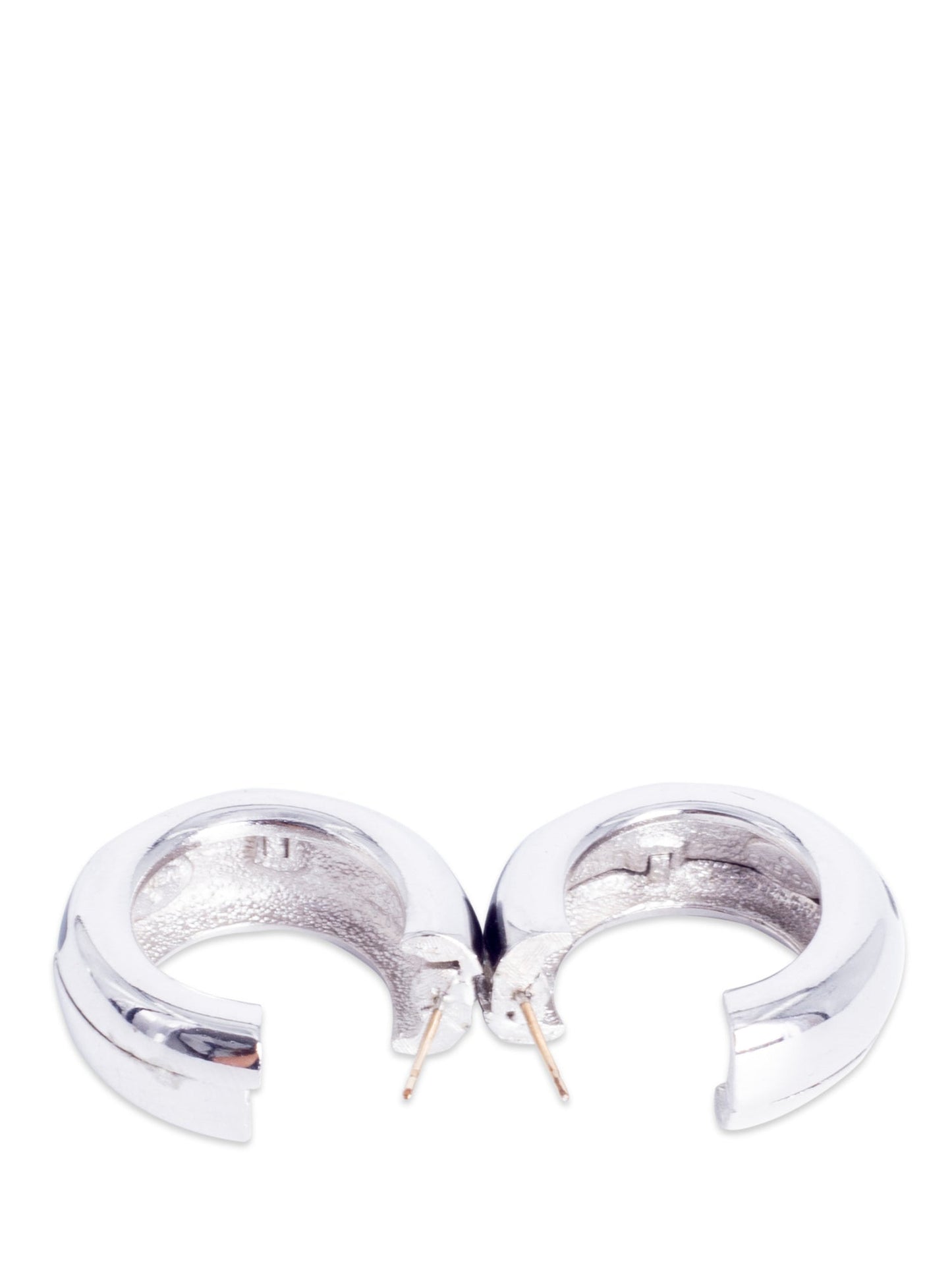 Givenchy Vintage Crystal Black Enamel Hoops Earrings