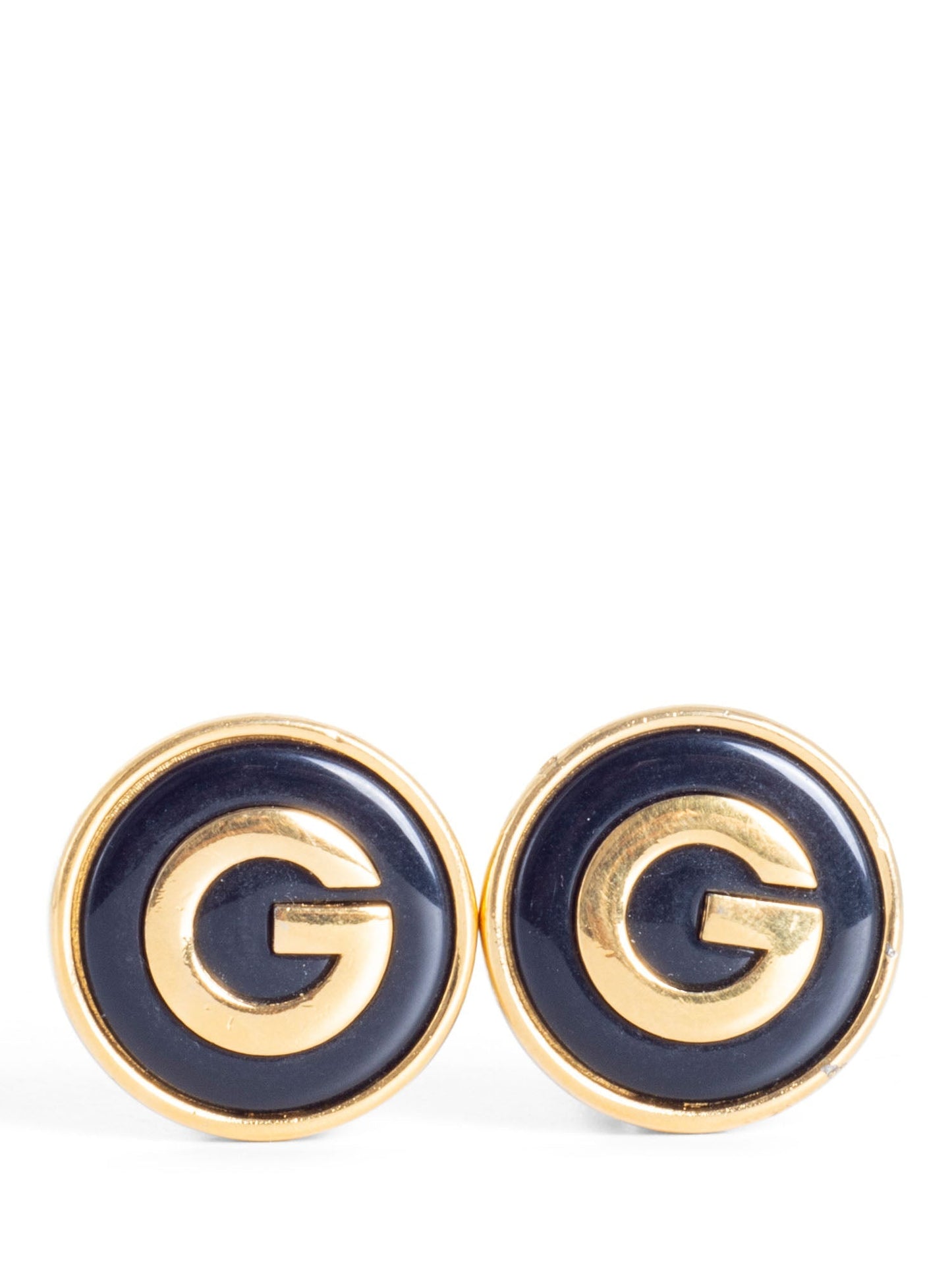 Givenchy Vintage G Logo 24K Gold Plated Clip On Earrings