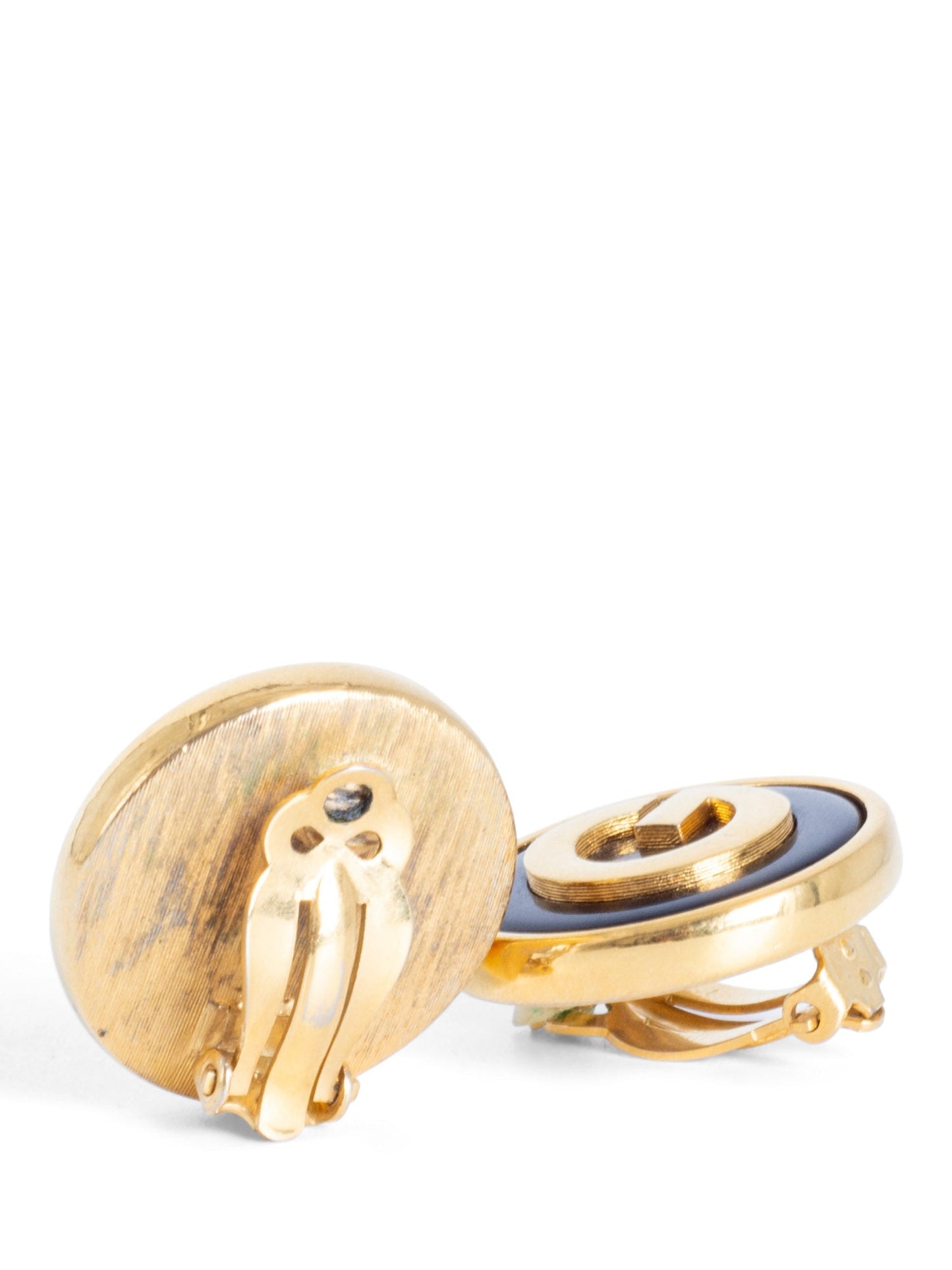 Givenchy Vintage G Logo 24K Gold Plated Clip On Earrings