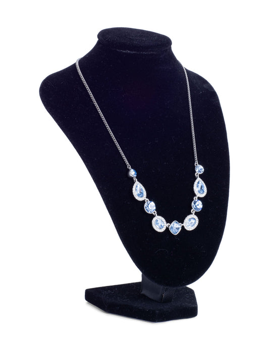 Givenchy Vintage Raindrop Rhinestone Embellished Necklace Blue