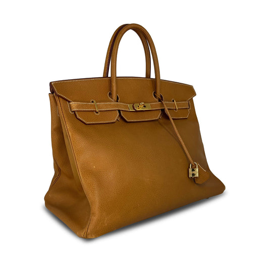 Vintage Hermes Birkin B40 GHW Clemence Leather designer bag